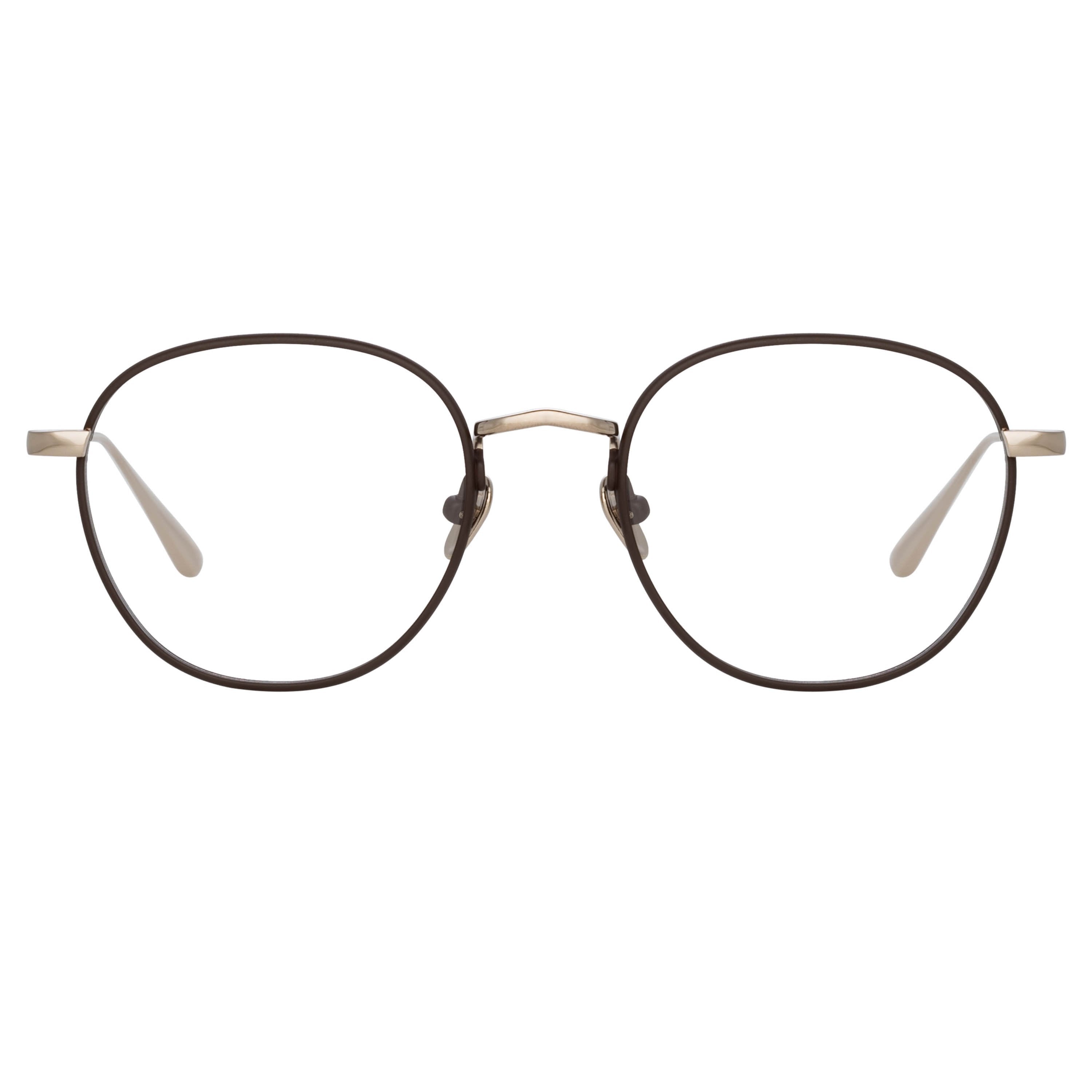 Color_LFL1233C4OPT - Jules Oval Optical Frame in Light Gold and Brown