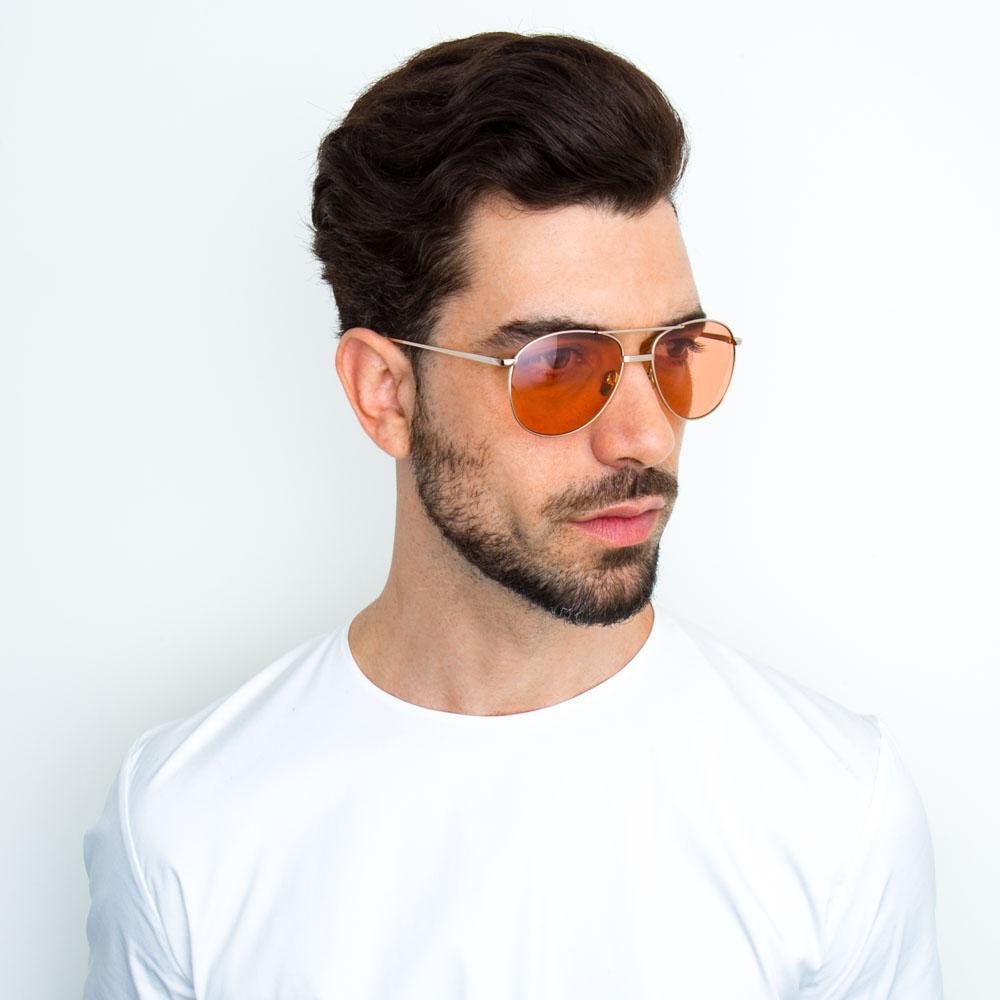 Color_LFL482C8SUN - Linda Farrow 482 C8 Aviator Sunglasses