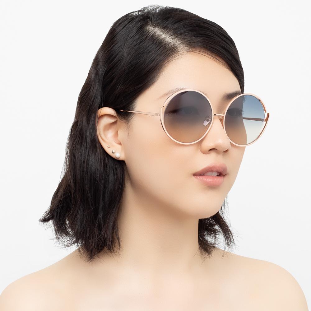 Color_LFL680C14SUN - Linda Farrow Fontaine C14 Round Sunglasses