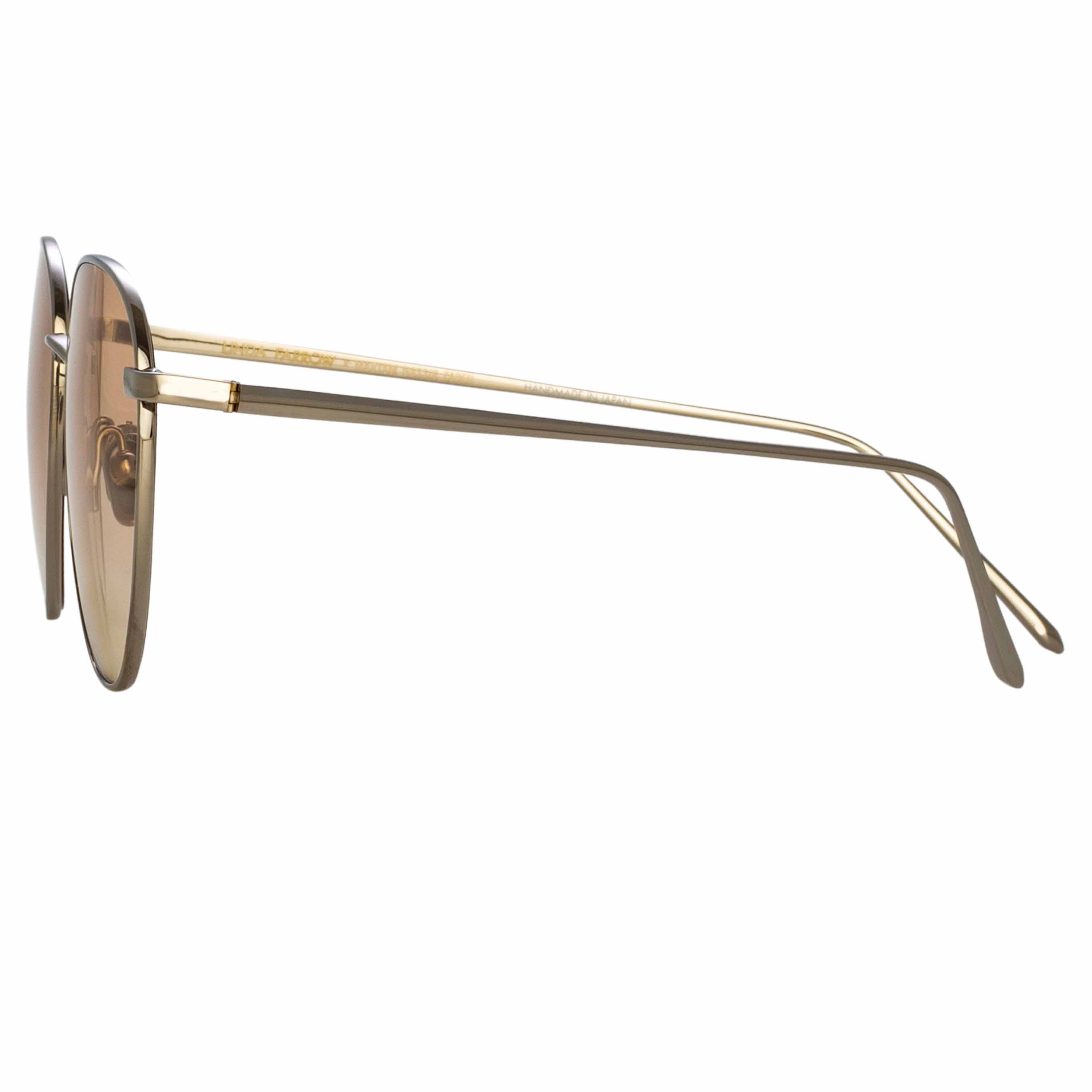 Color_LFL819C29SUN - Raif Square Sunglasses in White Gold and Sand