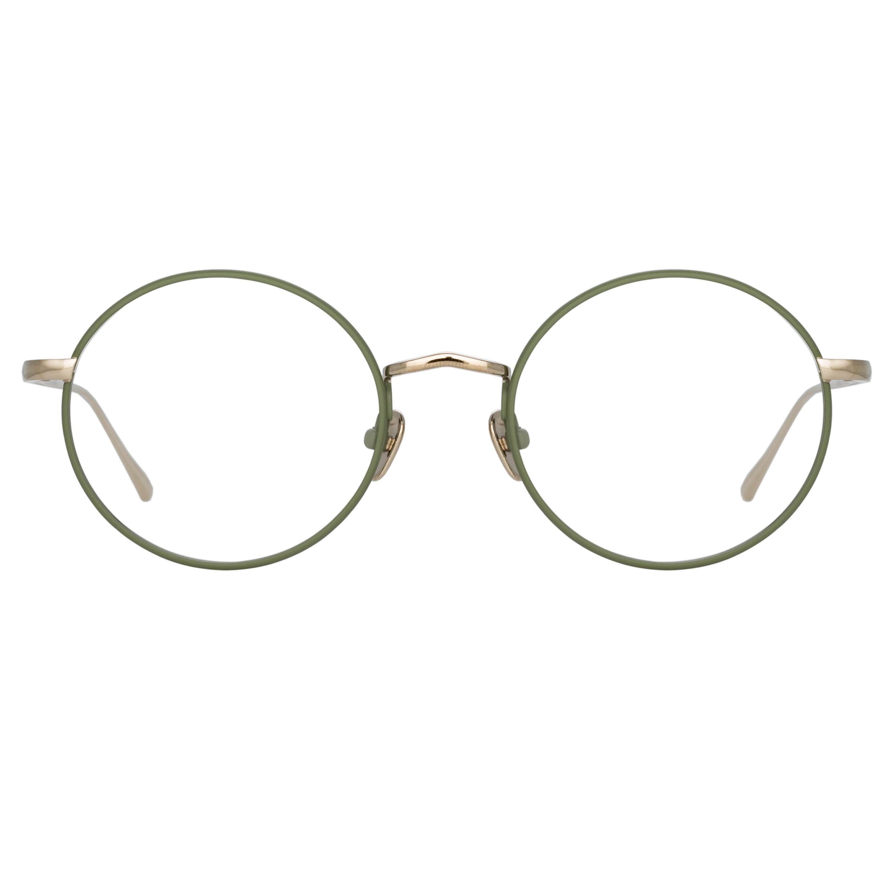 Color_LFL925C6OPT - Adams Oval Optical Frame in Light Gold and Khaki