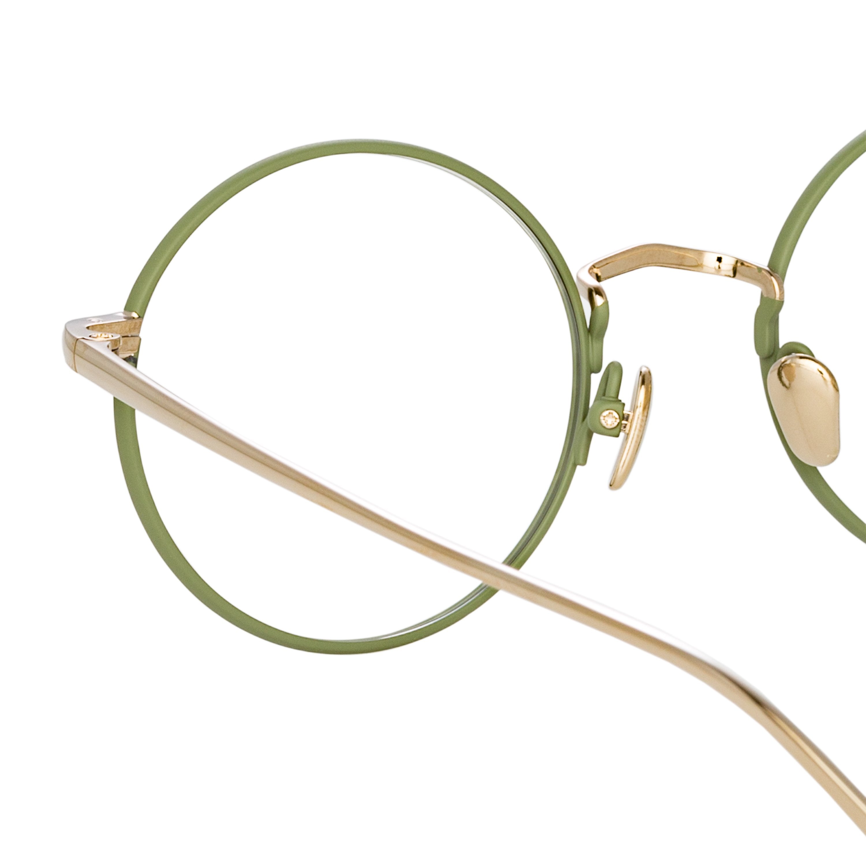 Color_LFL925C6OPT - Adams Oval Optical Frame in Light Gold and Khaki