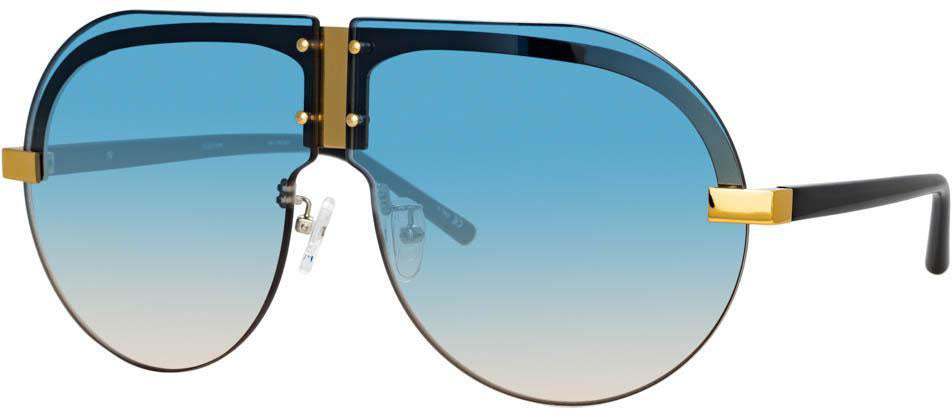 Color_MW252C3SUN - Matthew Williamson Tulip Aviator Sunglasses in Yellow Gold