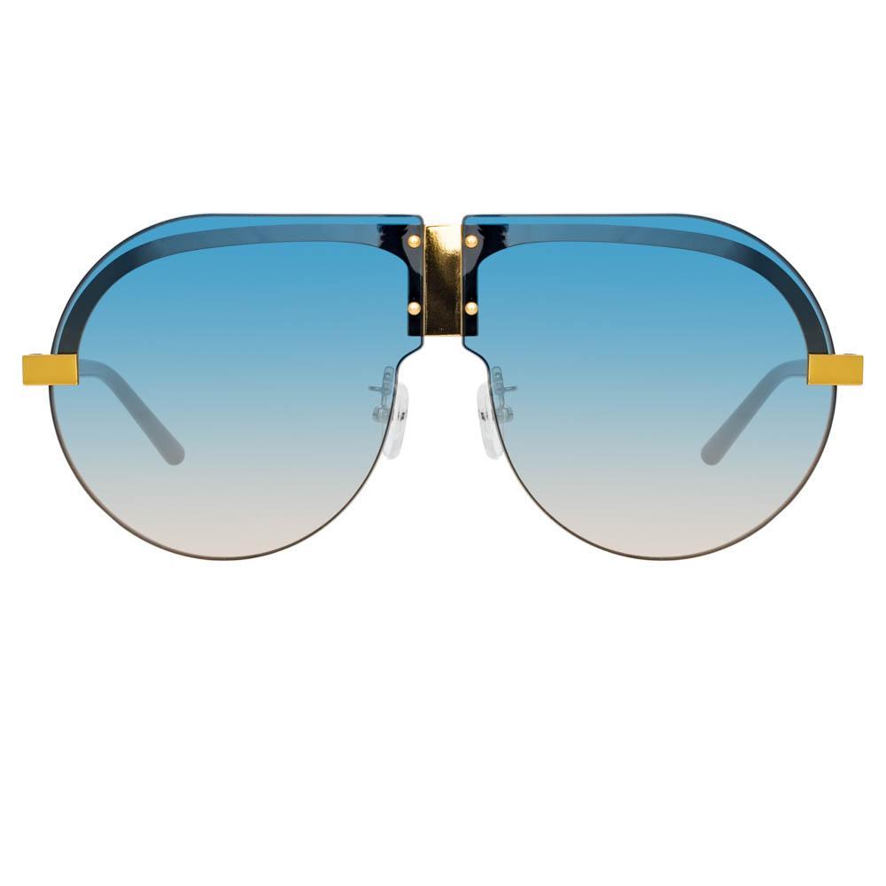 Color_MW252C3SUN - Matthew Williamson Tulip Aviator Sunglasses in Yellow Gold