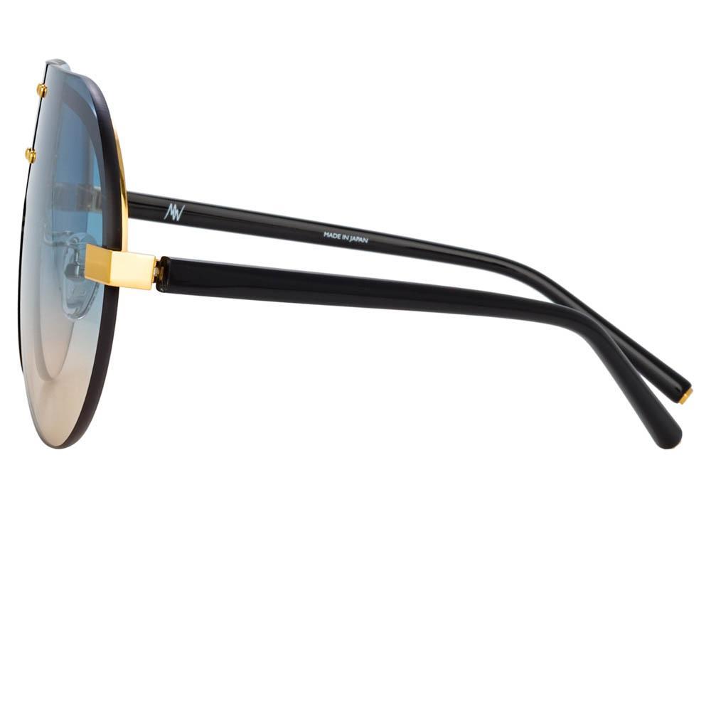 Color_MW252C3SUN - Matthew Williamson Tulip Aviator Sunglasses in Yellow Gold