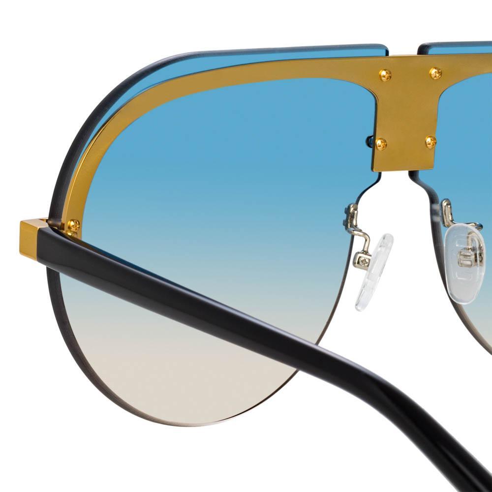 Color_MW252C3SUN - Matthew Williamson Tulip Aviator Sunglasses in Yellow Gold