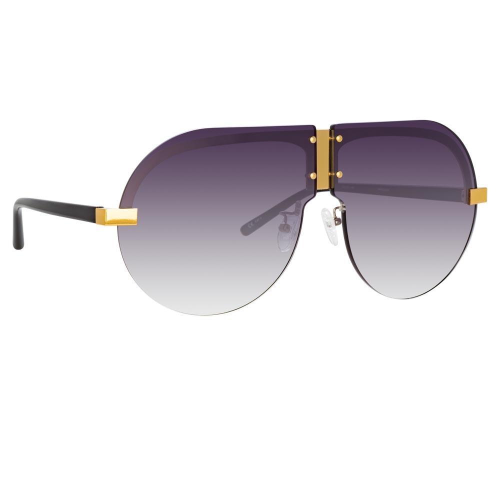 Color_MW252C4SUN - Matthew Williamson Tulip Aviator Sunglasses in Yellow Gold