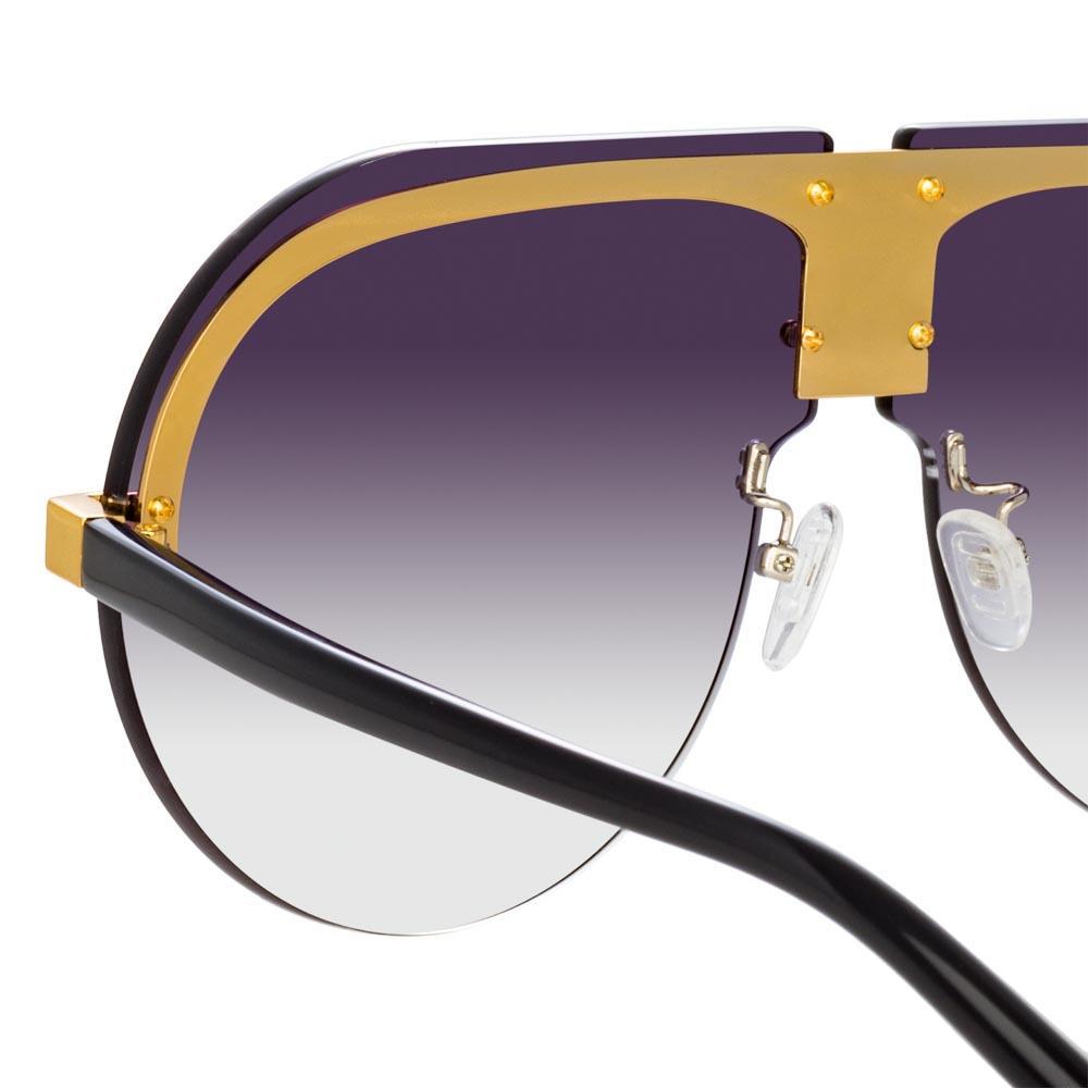 Color_MW252C4SUN - Matthew Williamson Tulip Aviator Sunglasses in Yellow Gold