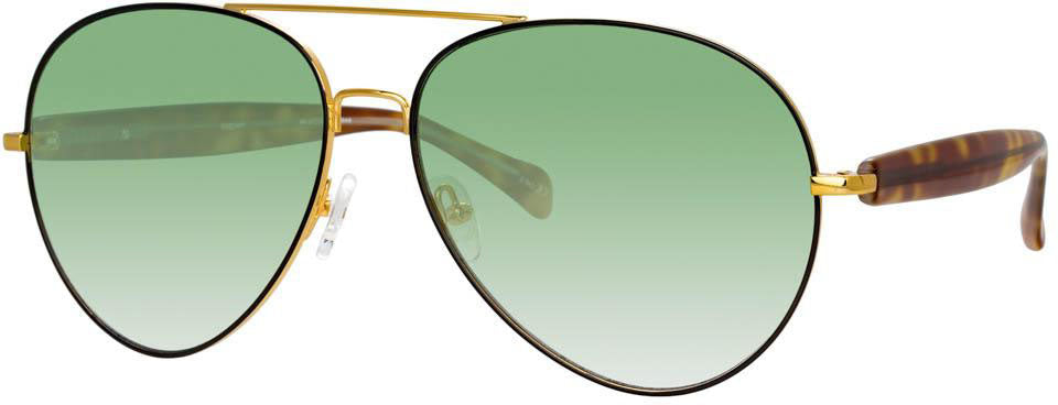 Color_MW259C3SUN - Matthew Williamson Primrose Aviator Sunglasses in Yellow Gold