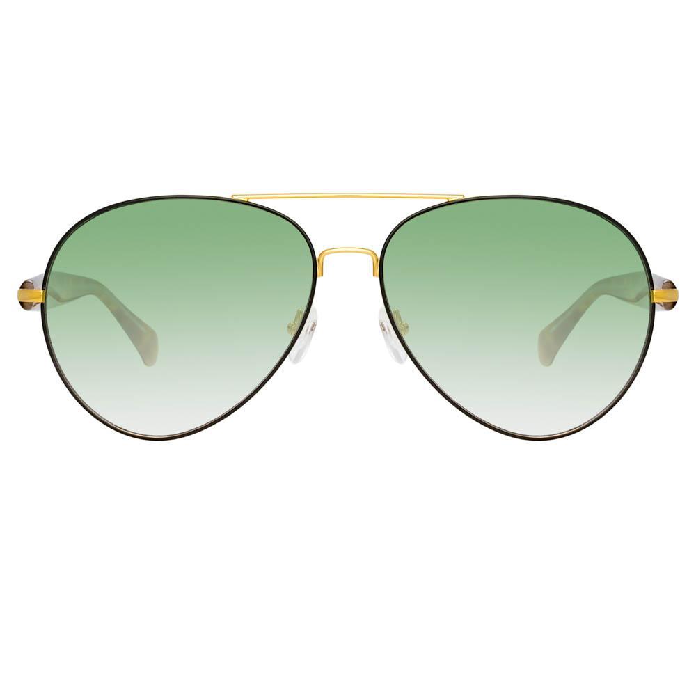 Color_MW259C3SUN - Matthew Williamson Primrose Aviator Sunglasses in Yellow Gold