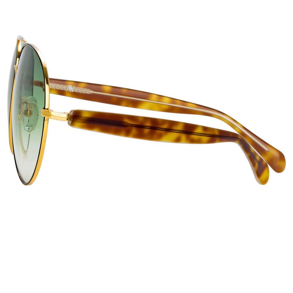 Color_MW259C3SUN - Matthew Williamson Primrose Aviator Sunglasses in Yellow Gold