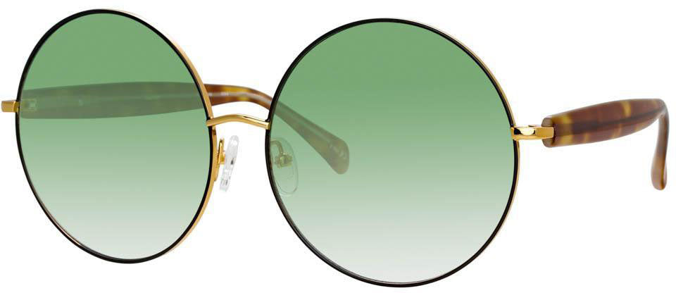 Color_MW260C3SUN - Matthew Williamson Posy Round Sunglasses in Yellow Gold