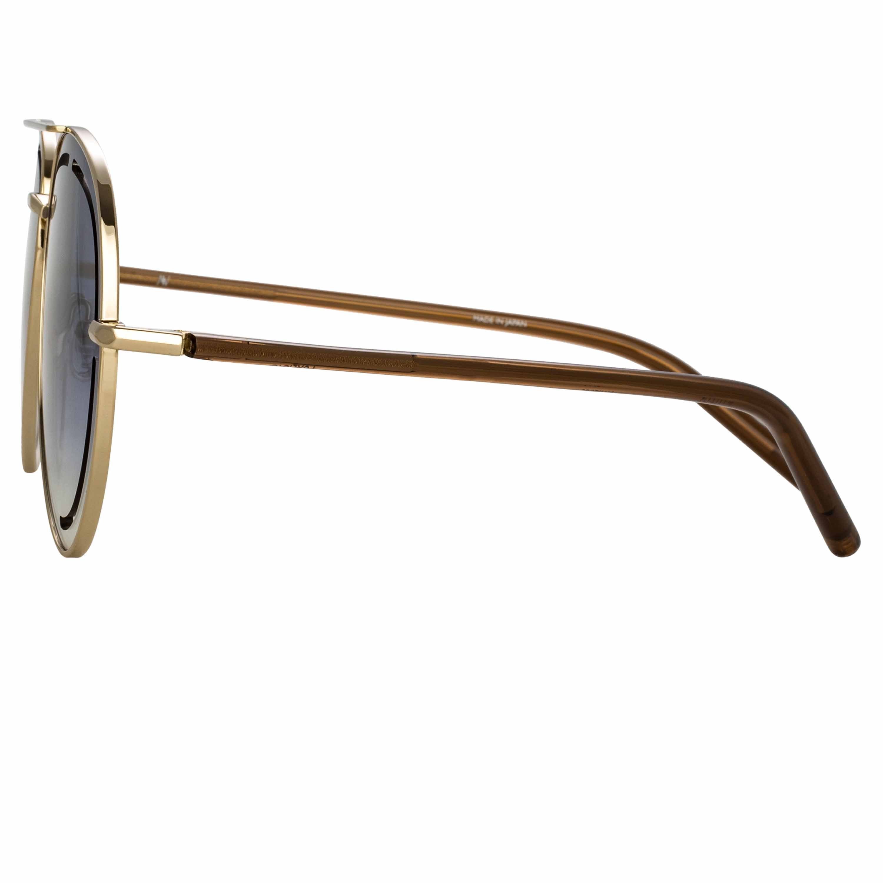 Color_MW264C6SUN - Matthew Williamson Foxglove Sunglasses in Light Gold and Blue