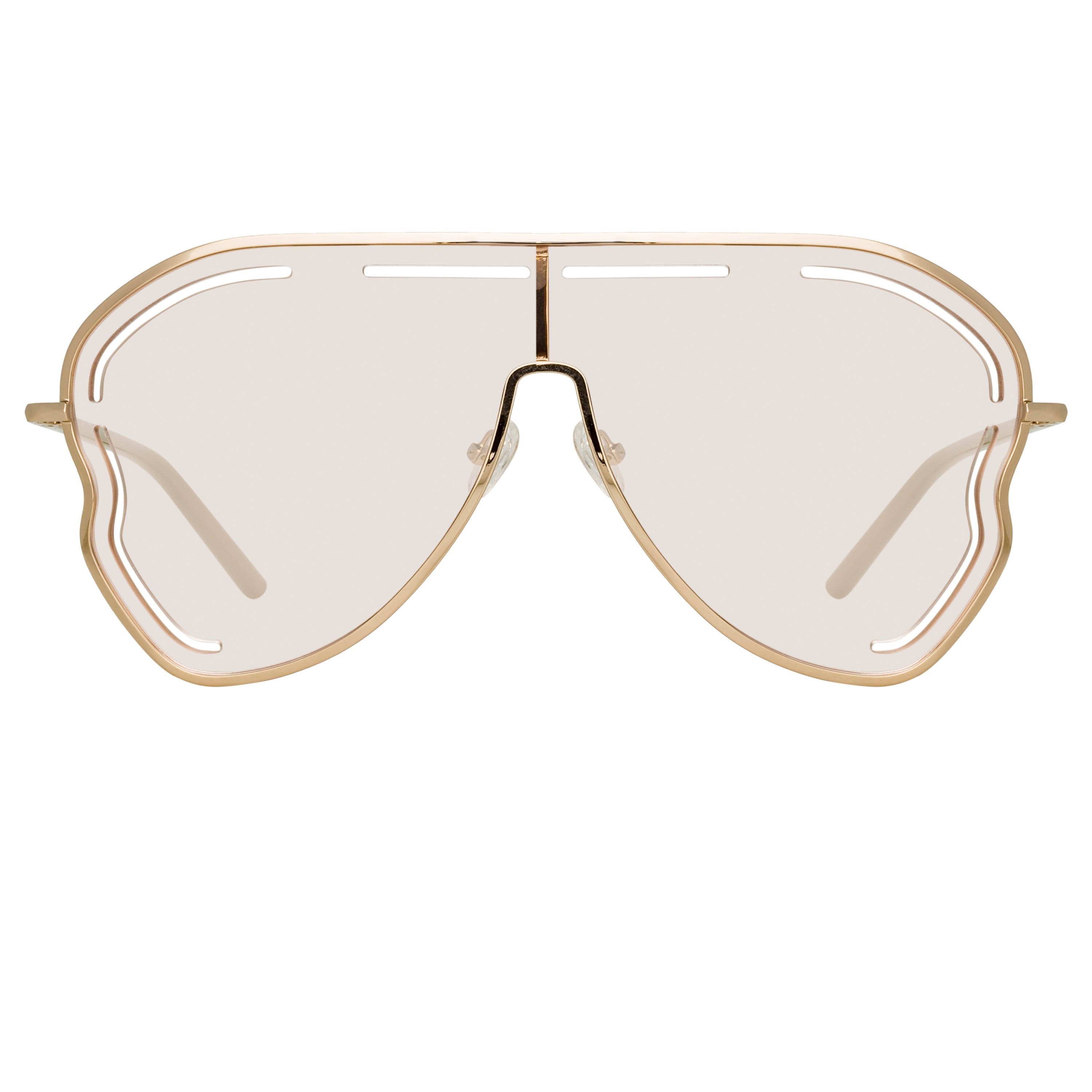 Color_MW266C4SUN - Matthew Williamson Gardenia Sunglasses in Light Gold and Pink