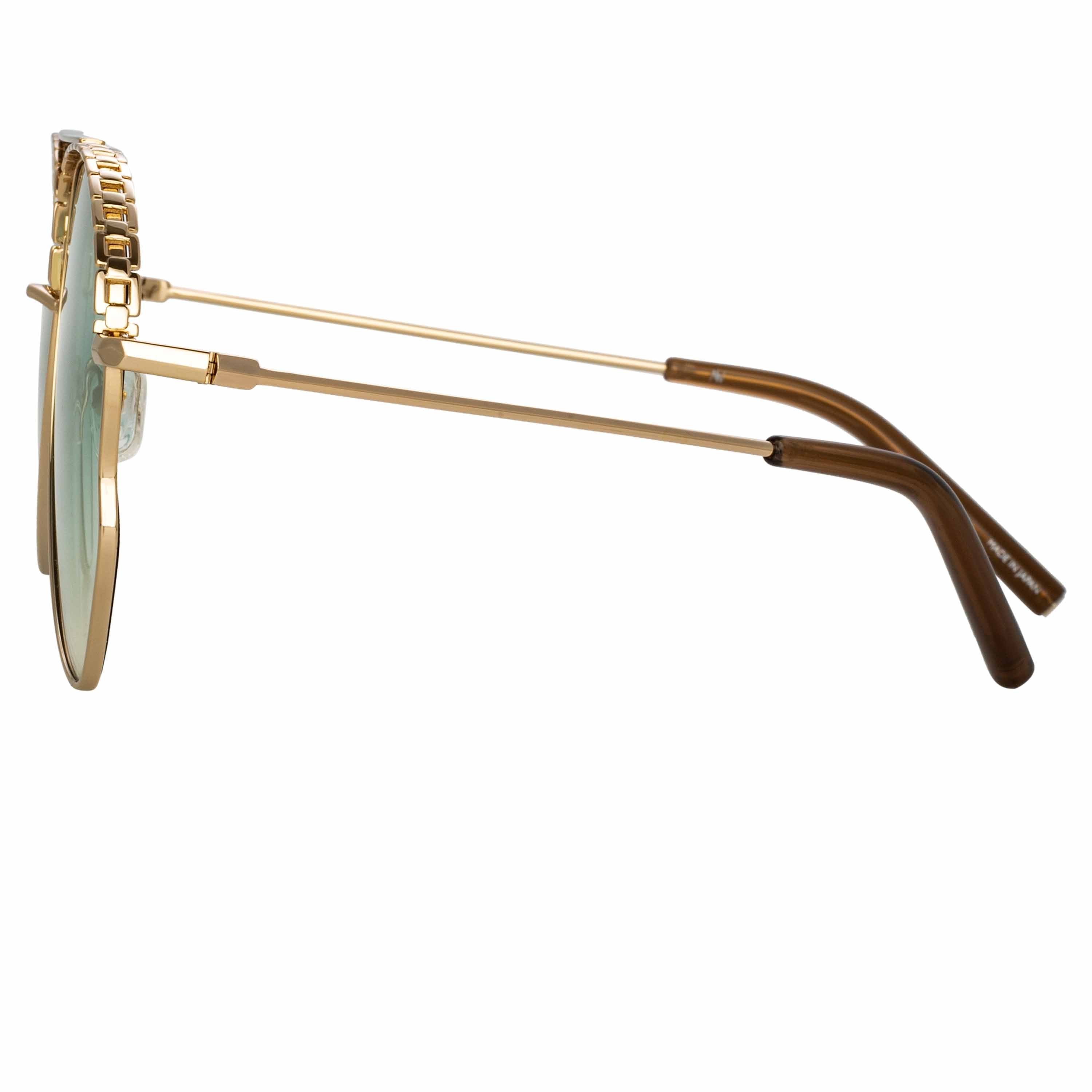 Color_MW272C7SUN - Matthew Williamson Lupin Sunglasses in Light Gold and Green