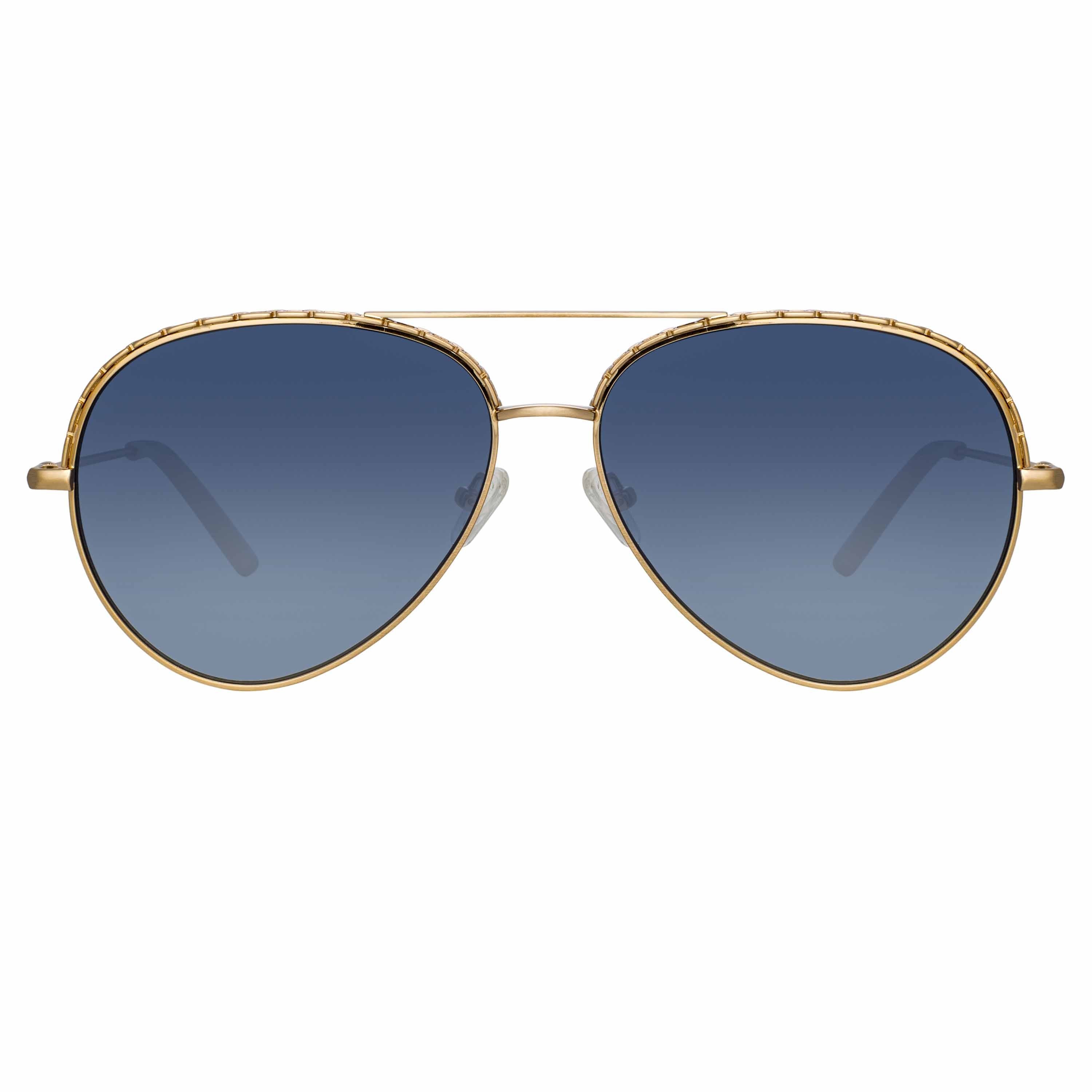 Color_MW273C6SUN - Matthew Williamson Magnolia Sunglasses in Light Gold and Blue