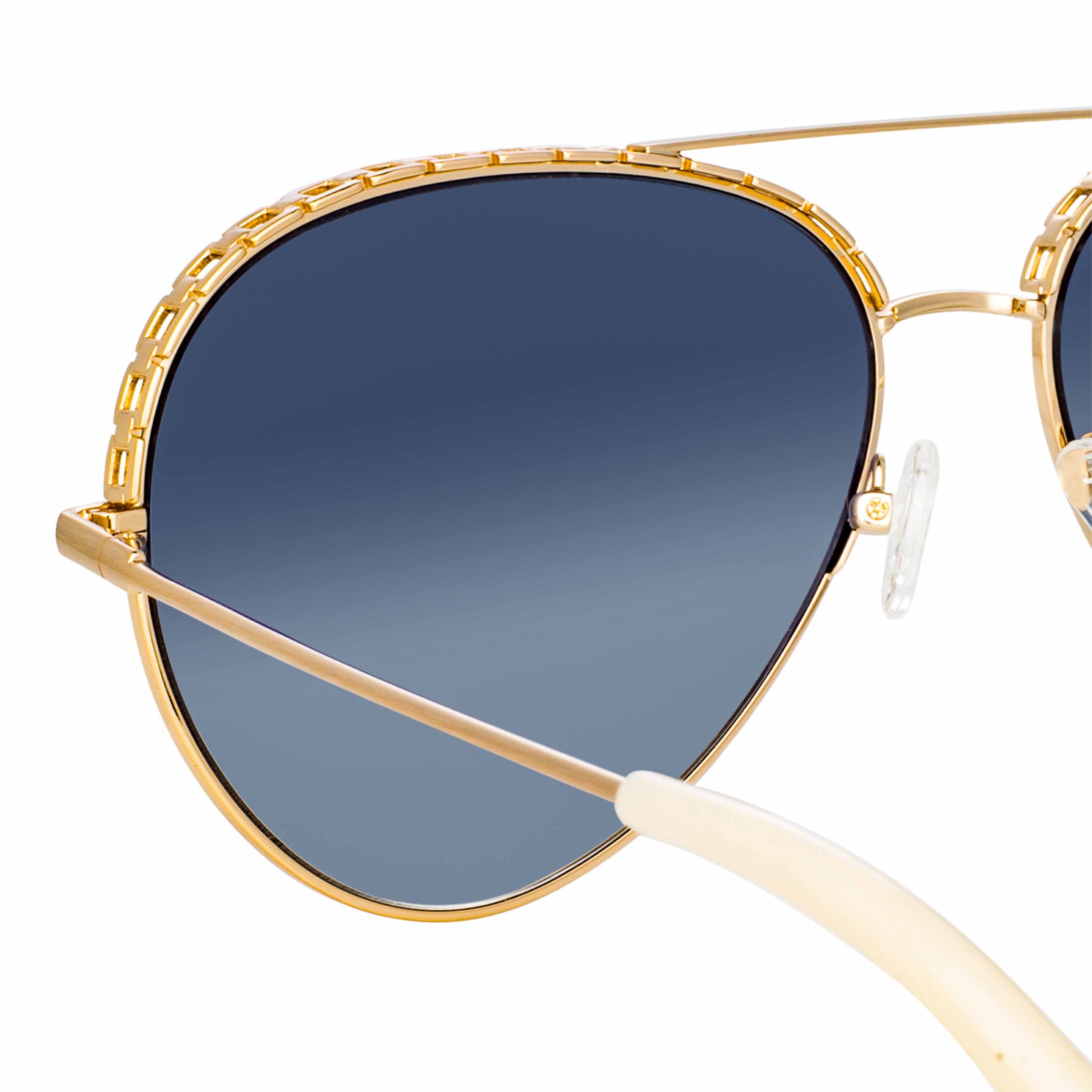Color_MW273C6SUN - Matthew Williamson Magnolia Sunglasses in Light Gold and Blue