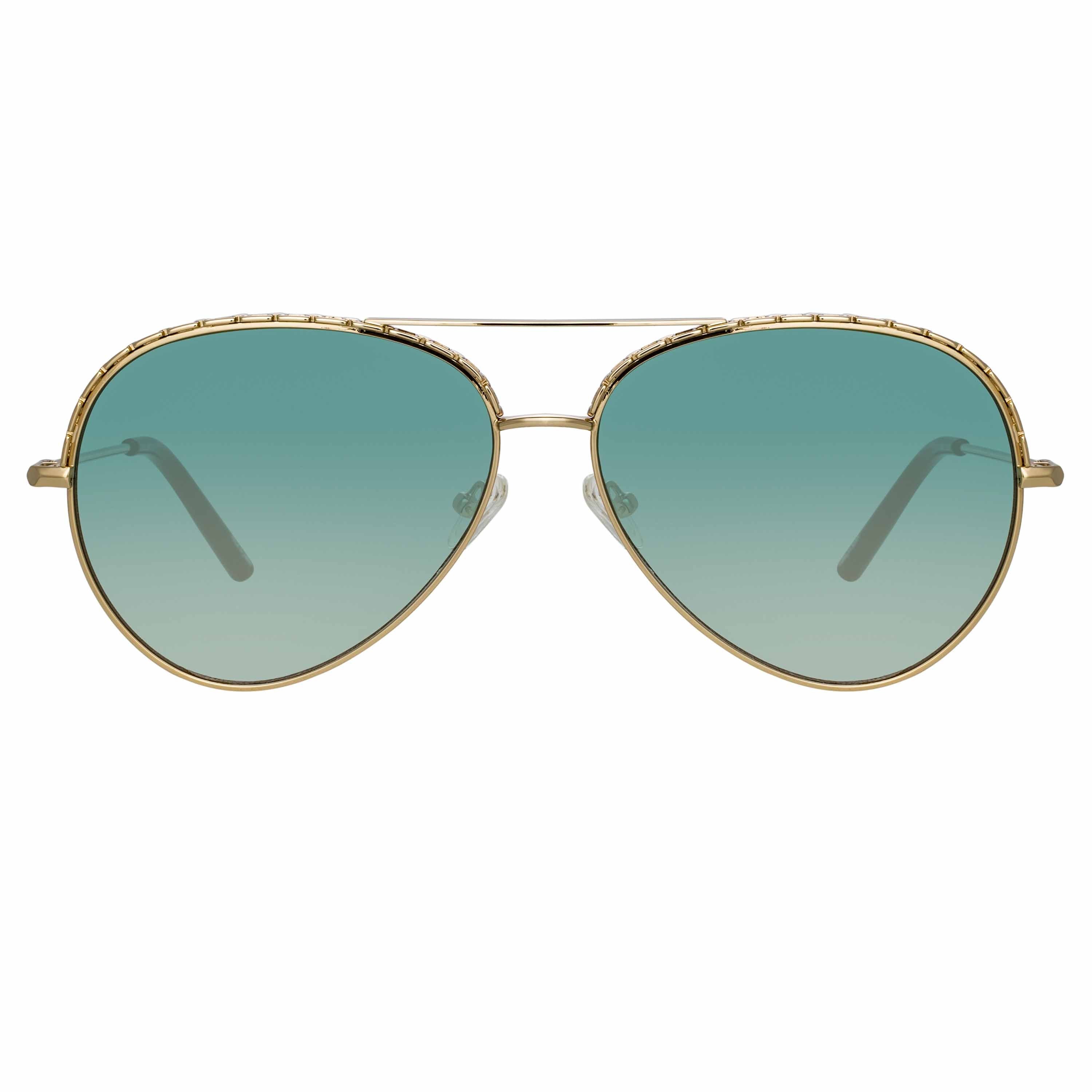 Color_MW273C8SUN - Matthew Williamson Magnolia Sunglasses in Light Gold and Green