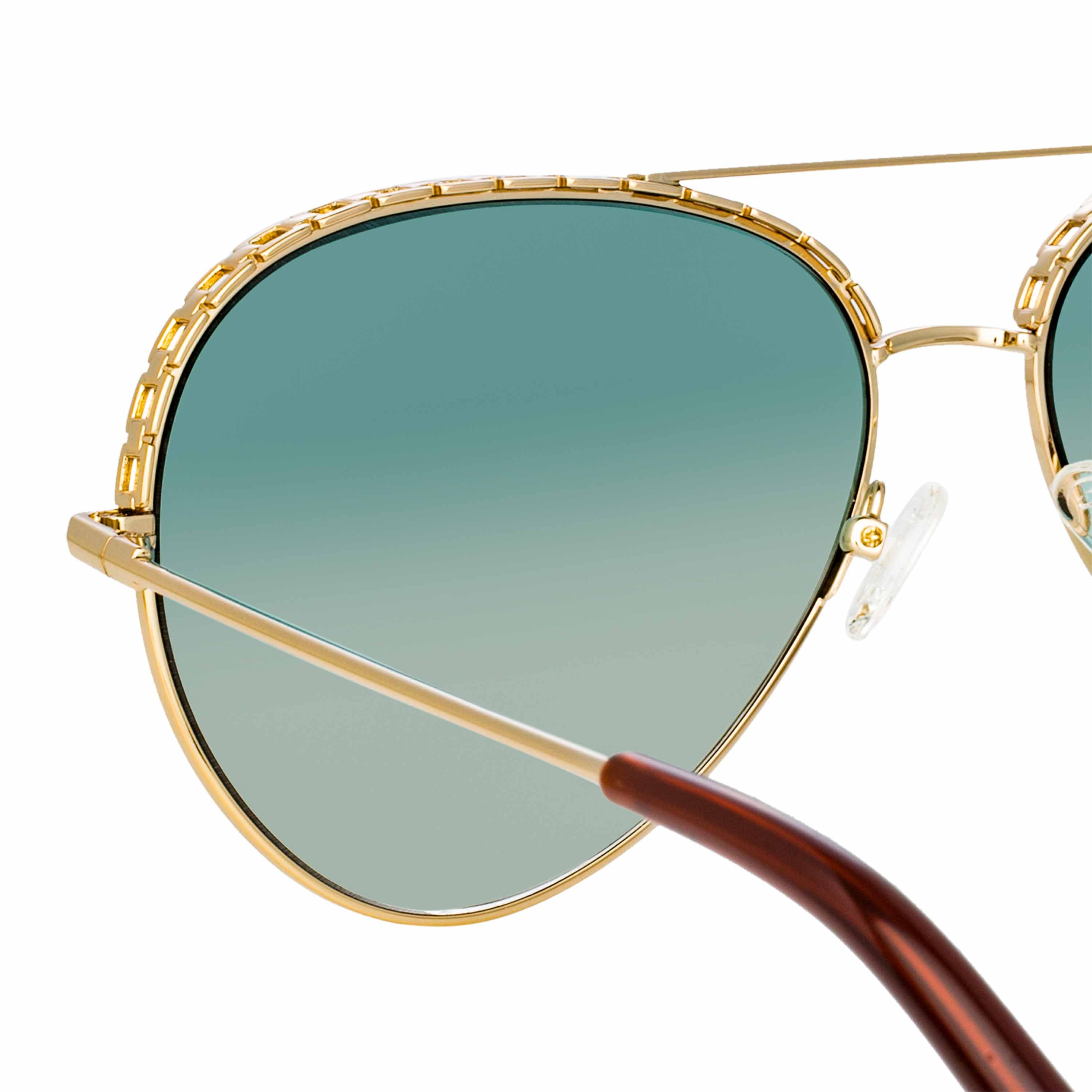 Color_MW273C8SUN - Matthew Williamson Magnolia Sunglasses in Light Gold and Green