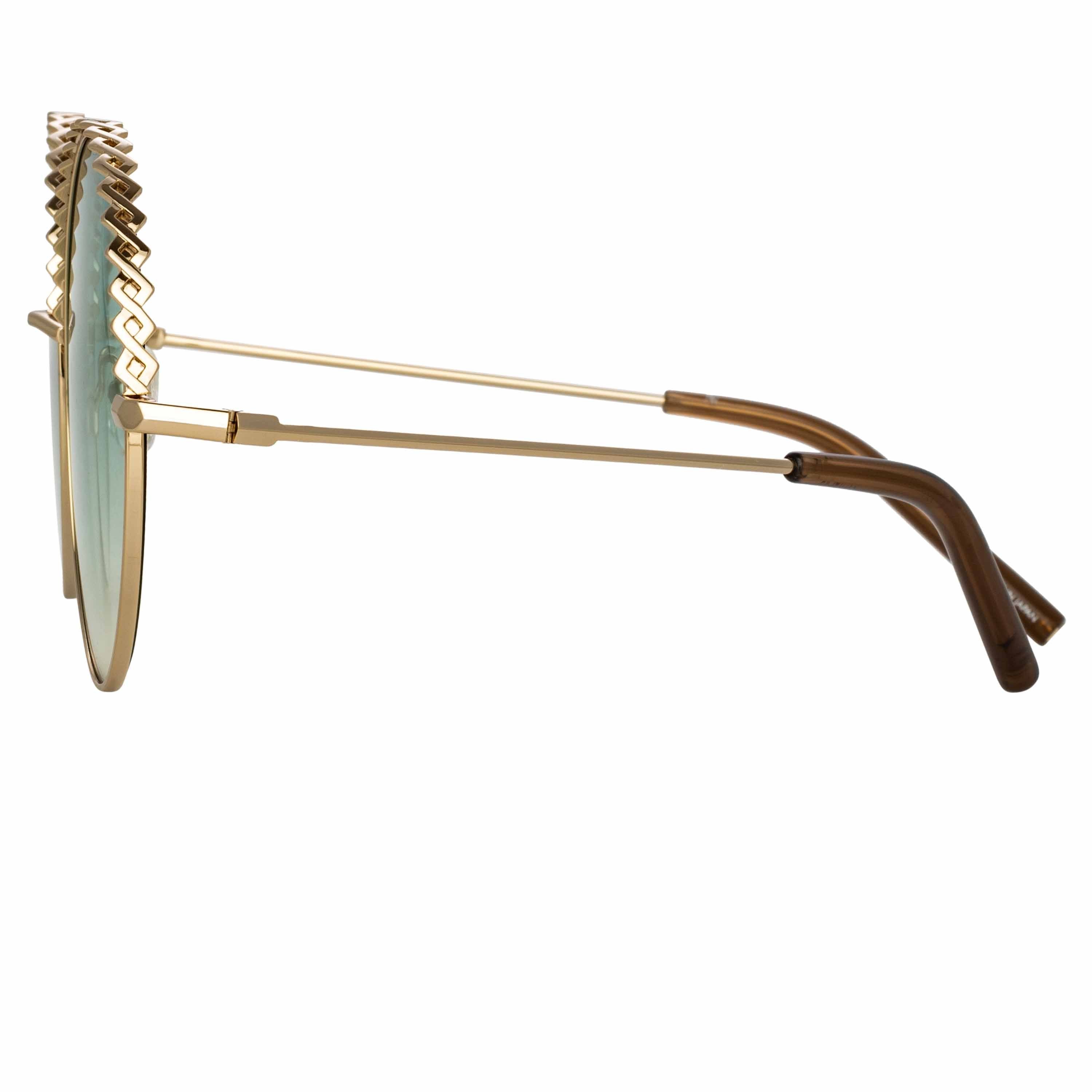 Color_MW274C5SUN - Matthew Williamson Geranium Sunglasses in Light Gold and Green