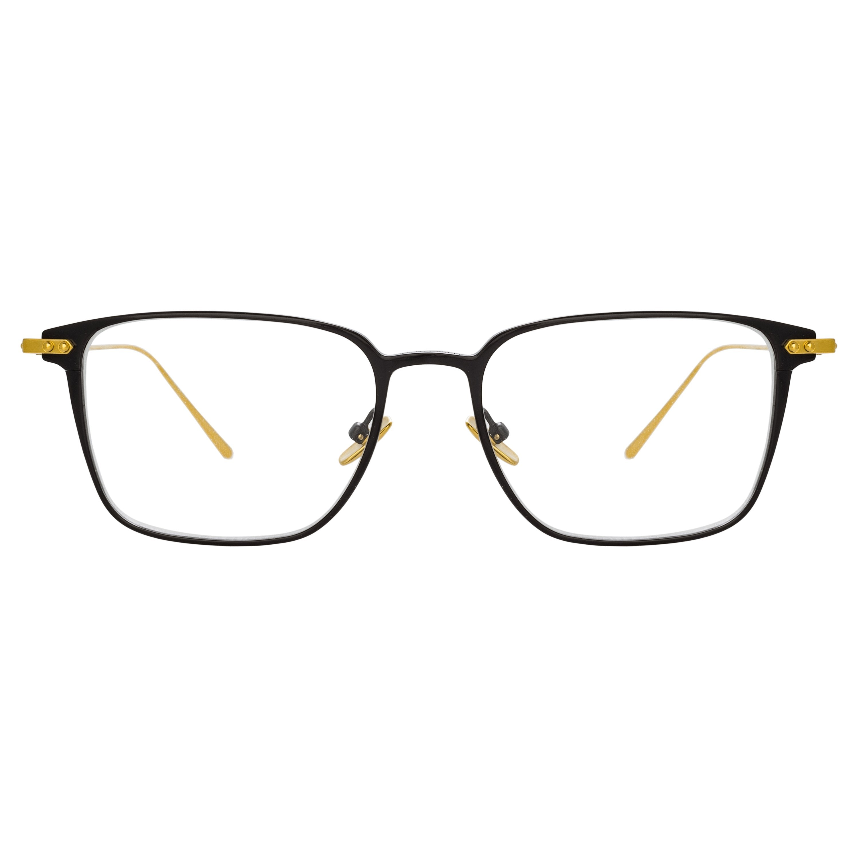 Color_LF46C1OPT - Willis Rectangular Optical Frame in Black and Yellow Gold