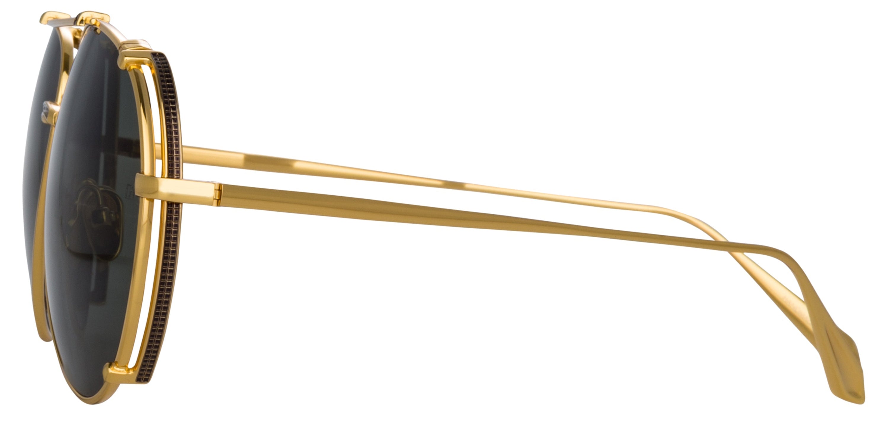 Color_LFL1039C9SUN - Newman Aviator Sunglasses in Yellow Gold and Grey