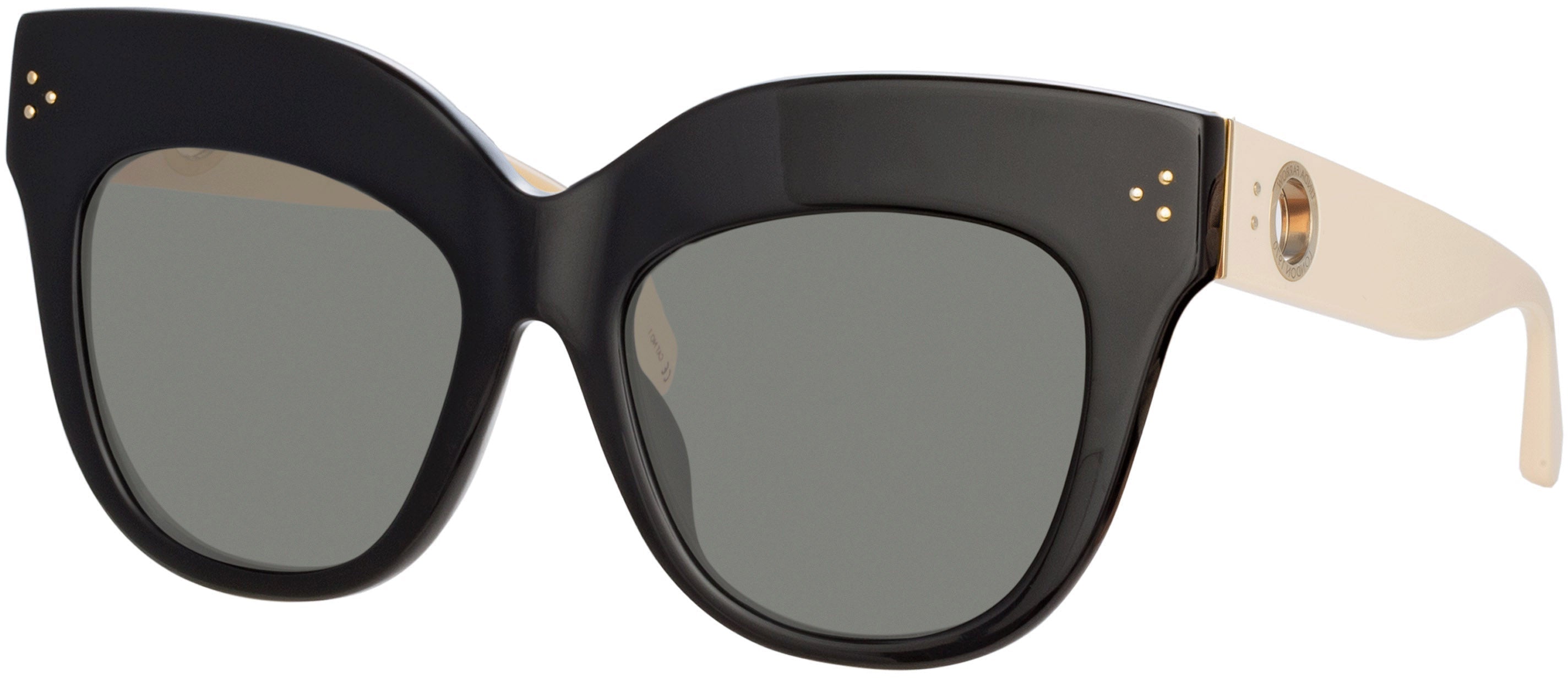 Color_LFL1049C8SUN - Dunaway Oversized Sunglasses in Black and Cream