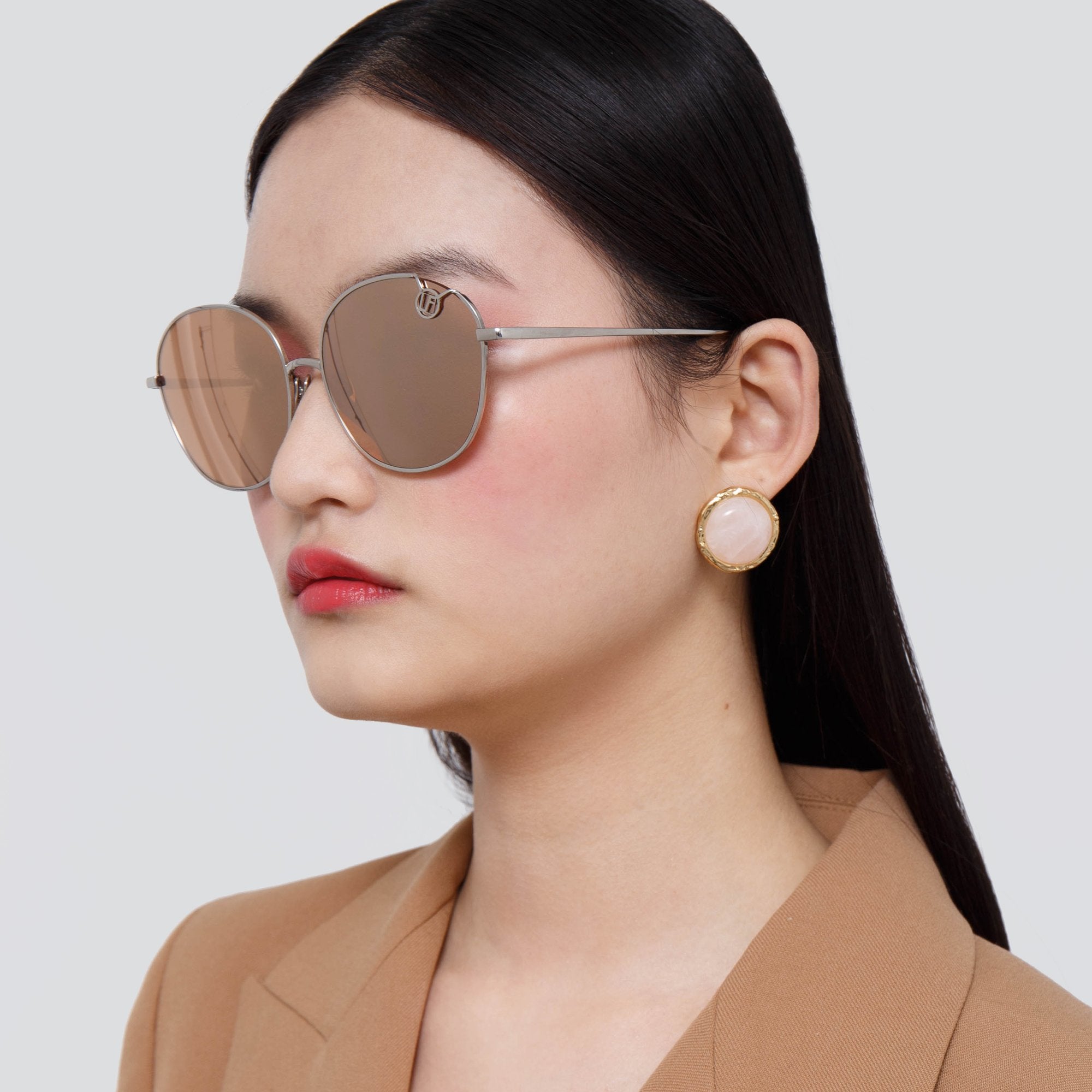 Color_LFL1054C5SUN - Hannah Cat Eye Sunglasses in Rose Gold and Platinum Lenses