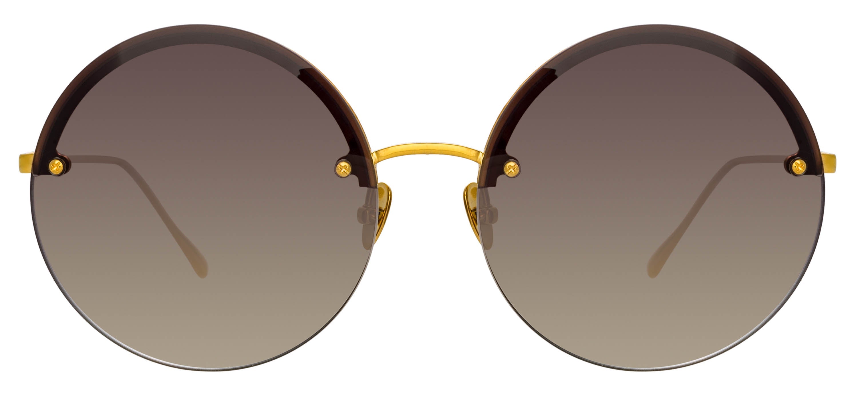 Color_LFL1097C1SUN - Adrienne Round Sunglasses in Yellow Gold and Grey
