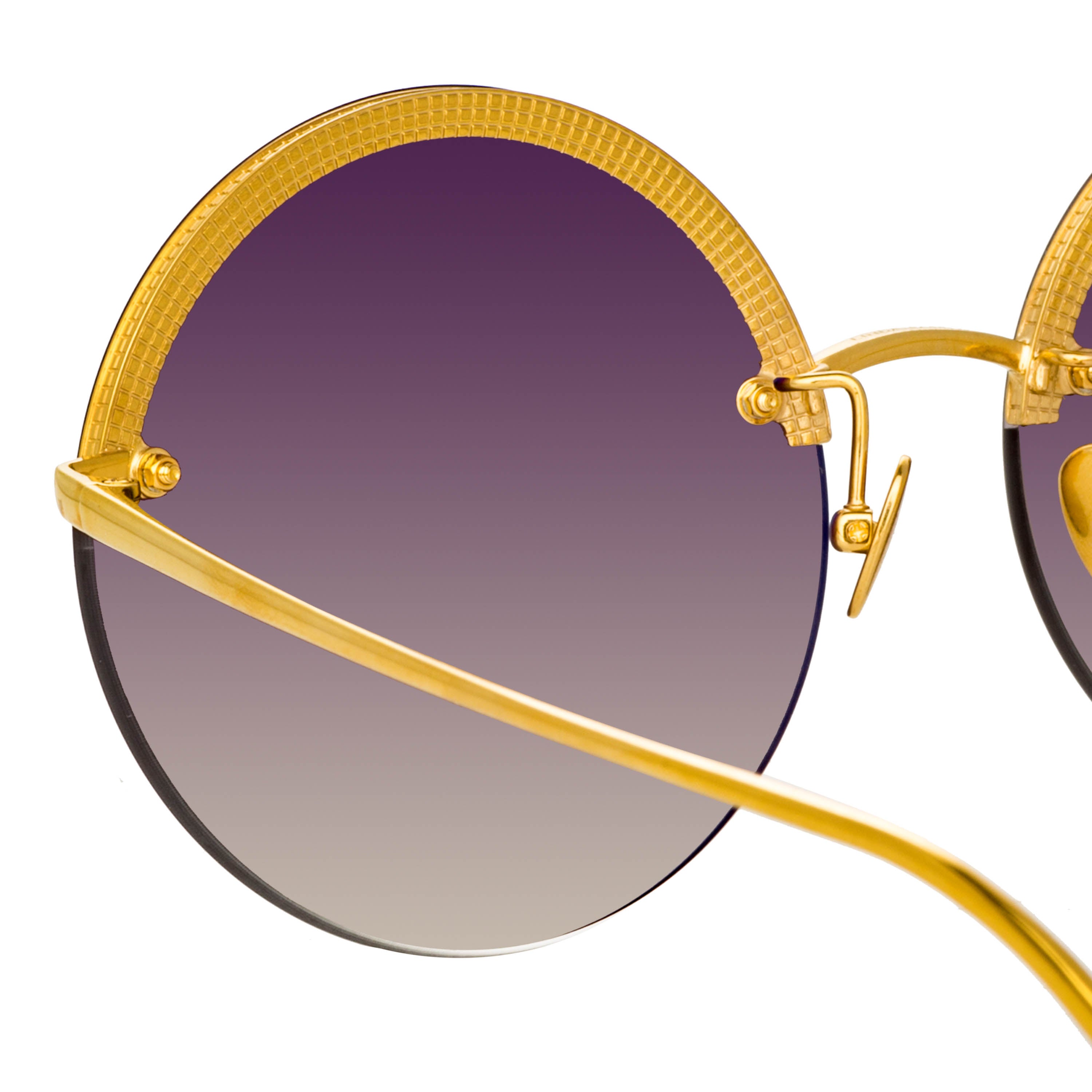 Color_LFL1097C1SUN - Adrienne Round Sunglasses in Yellow Gold and Grey