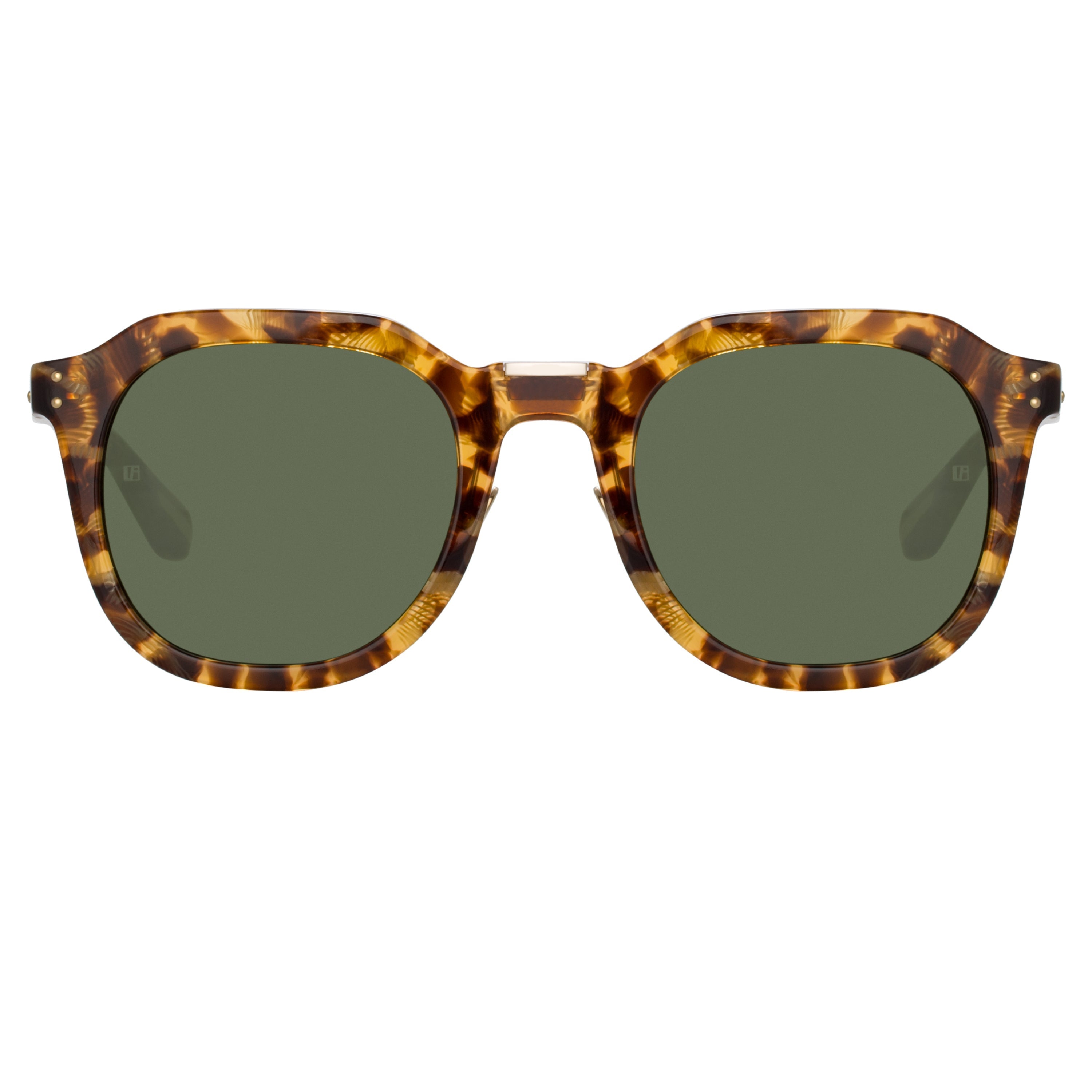 Color_LFL1103C9SUN - Fletcher Angular Sunglasses in Tobacco Tortoiseshell and Green