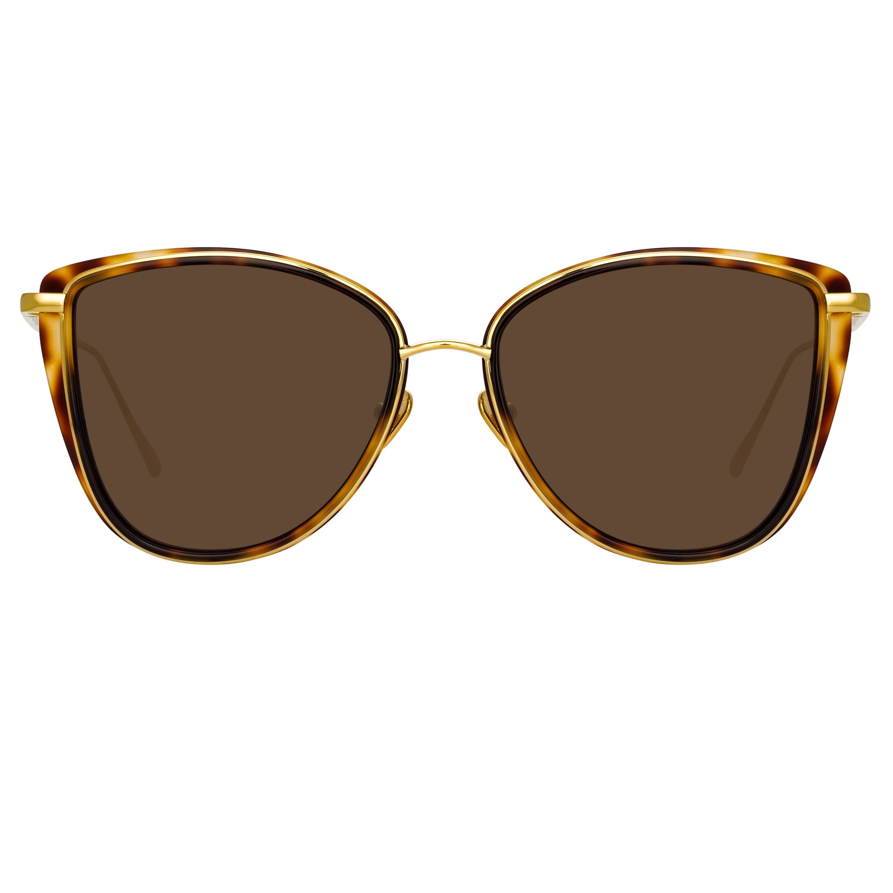 Color_LFL1109C2SUN - Liza Cat Eye Sunglasses in Tortoiseshell and Yellow Gold