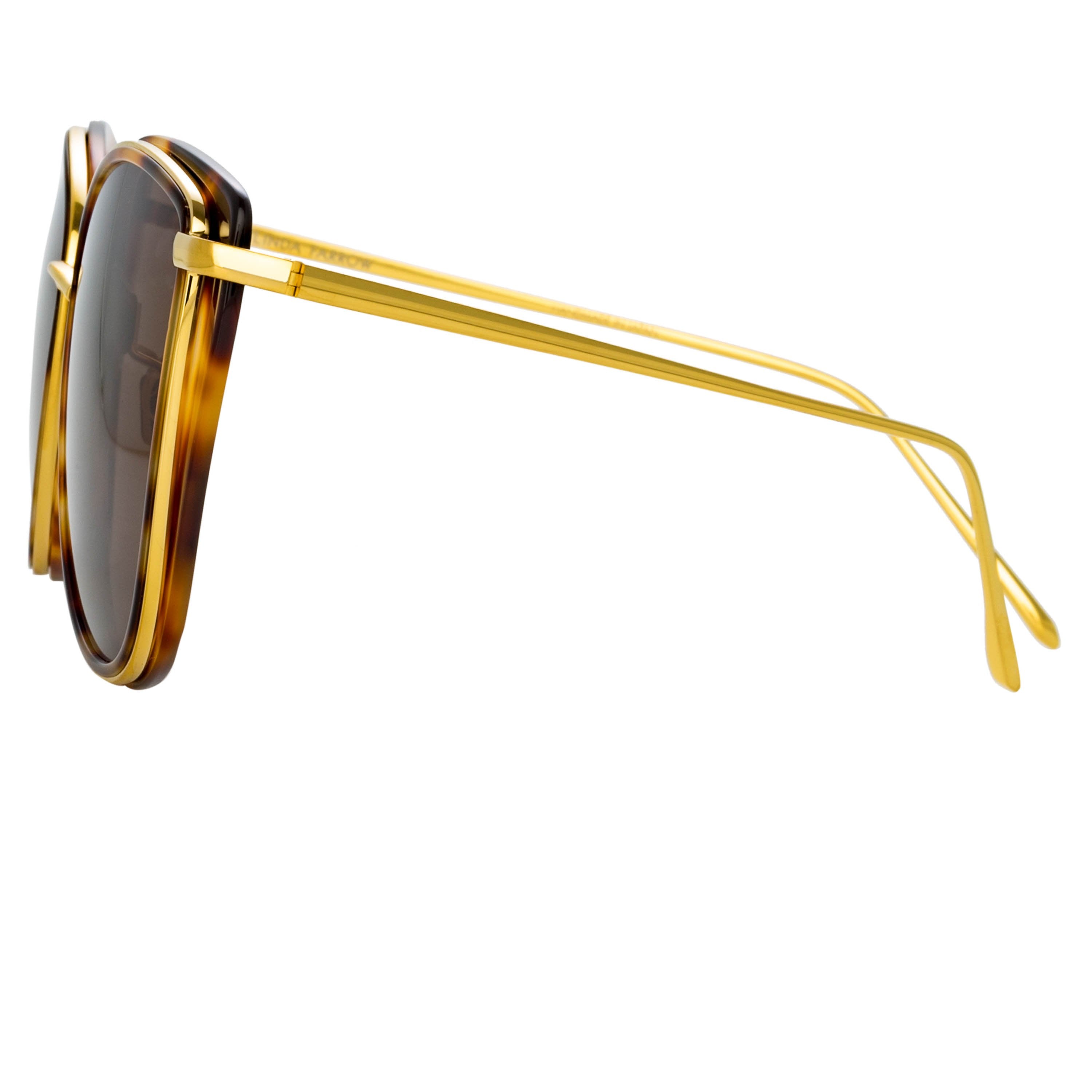 Color_LFL1109C2SUN - Liza Cat Eye Sunglasses in Tortoiseshell and Yellow Gold