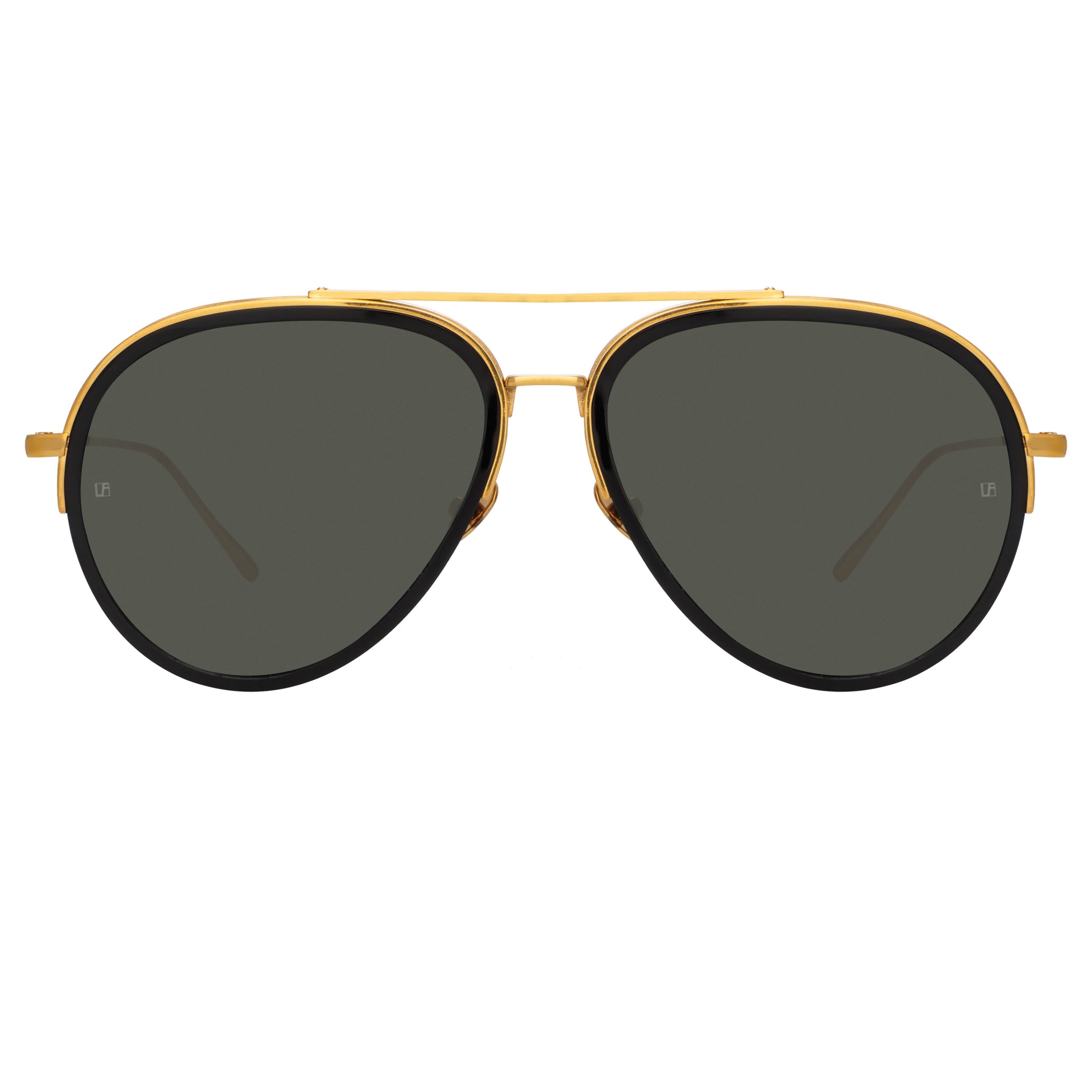 Color_LFL1118C1SUN - Abel Aviator Sunglasses in Black and Yellow Gold
