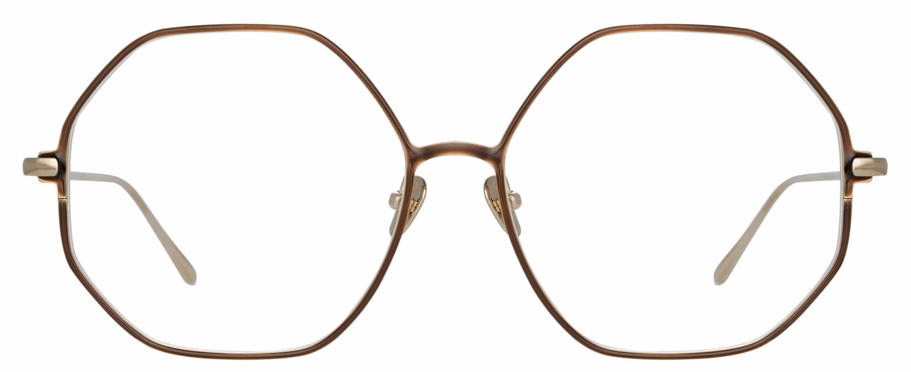 Color_LFL1148C7OPT - Leif Oversized Optical Frame in Light Gold and Brown