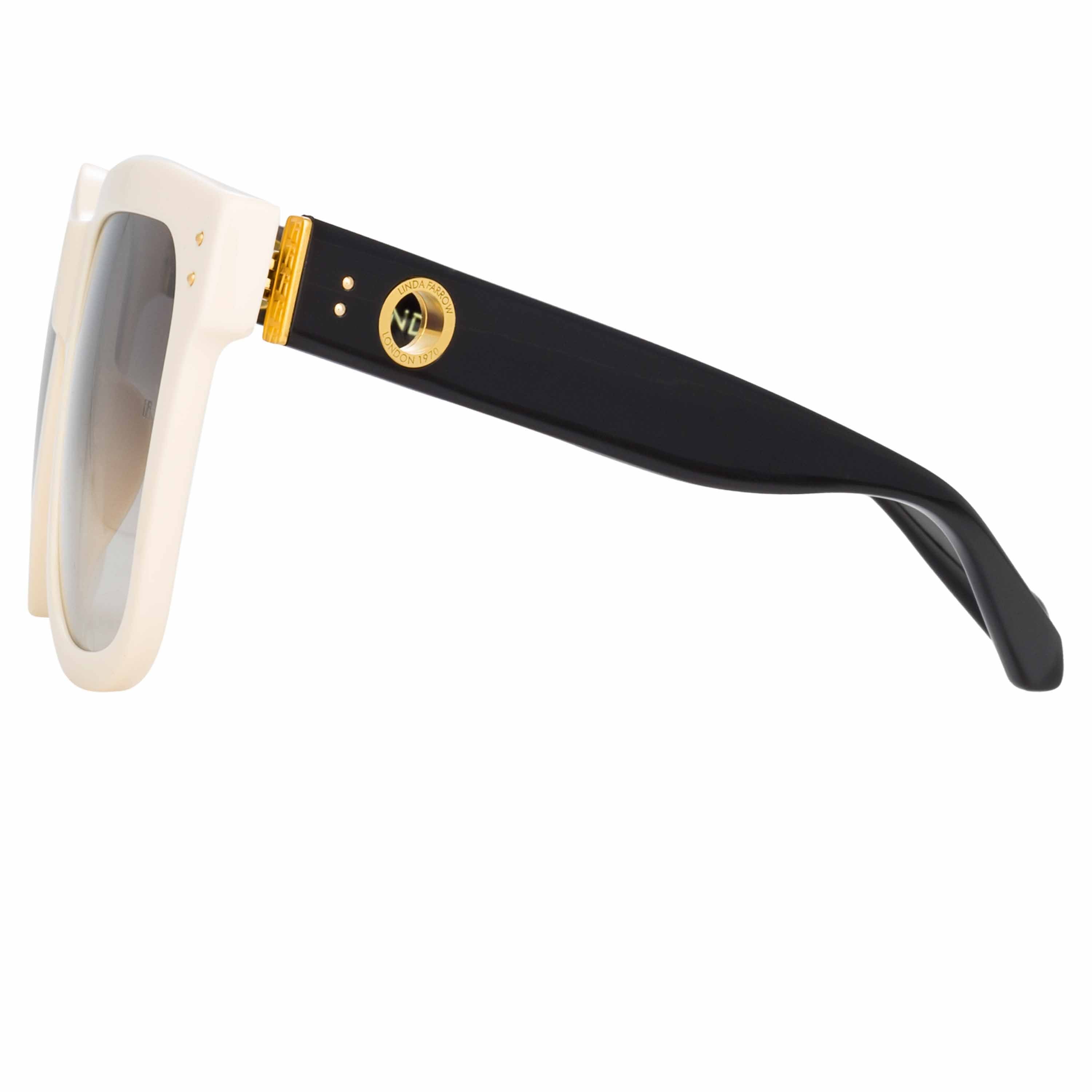 Color_LFL1175C3SUN - Freya Square Sunglasses in Cream and Black