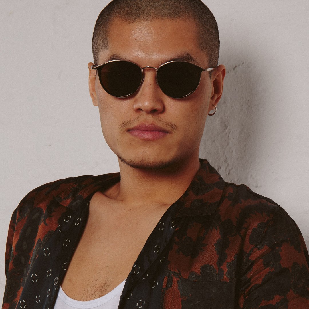 Color_LFL1224C6SUN - Luis Oval Sunglasses in Light Gold and Brown