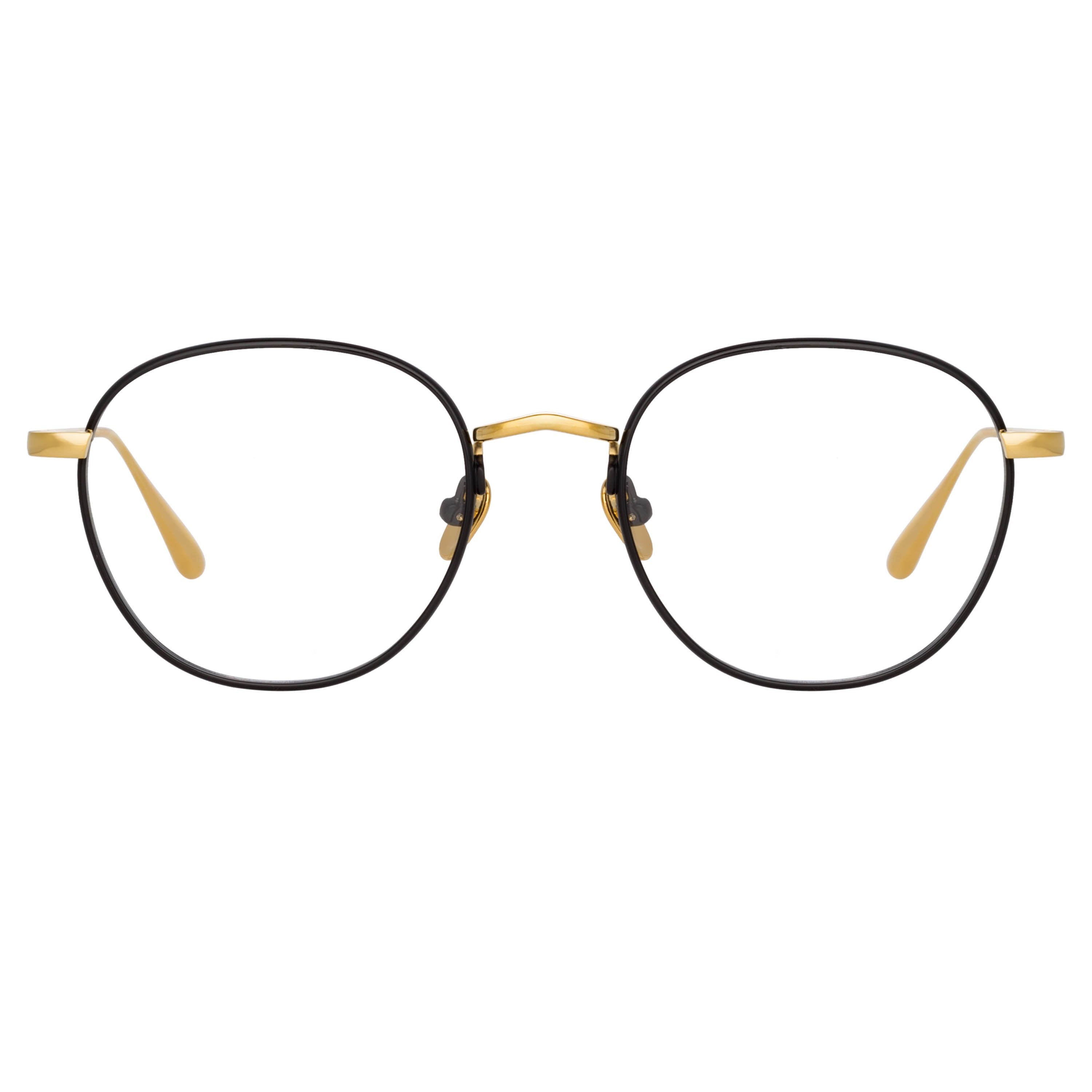 Color_LFL1233C1OPT - Jules Oval Optical Frame in Yellow Gold and Black