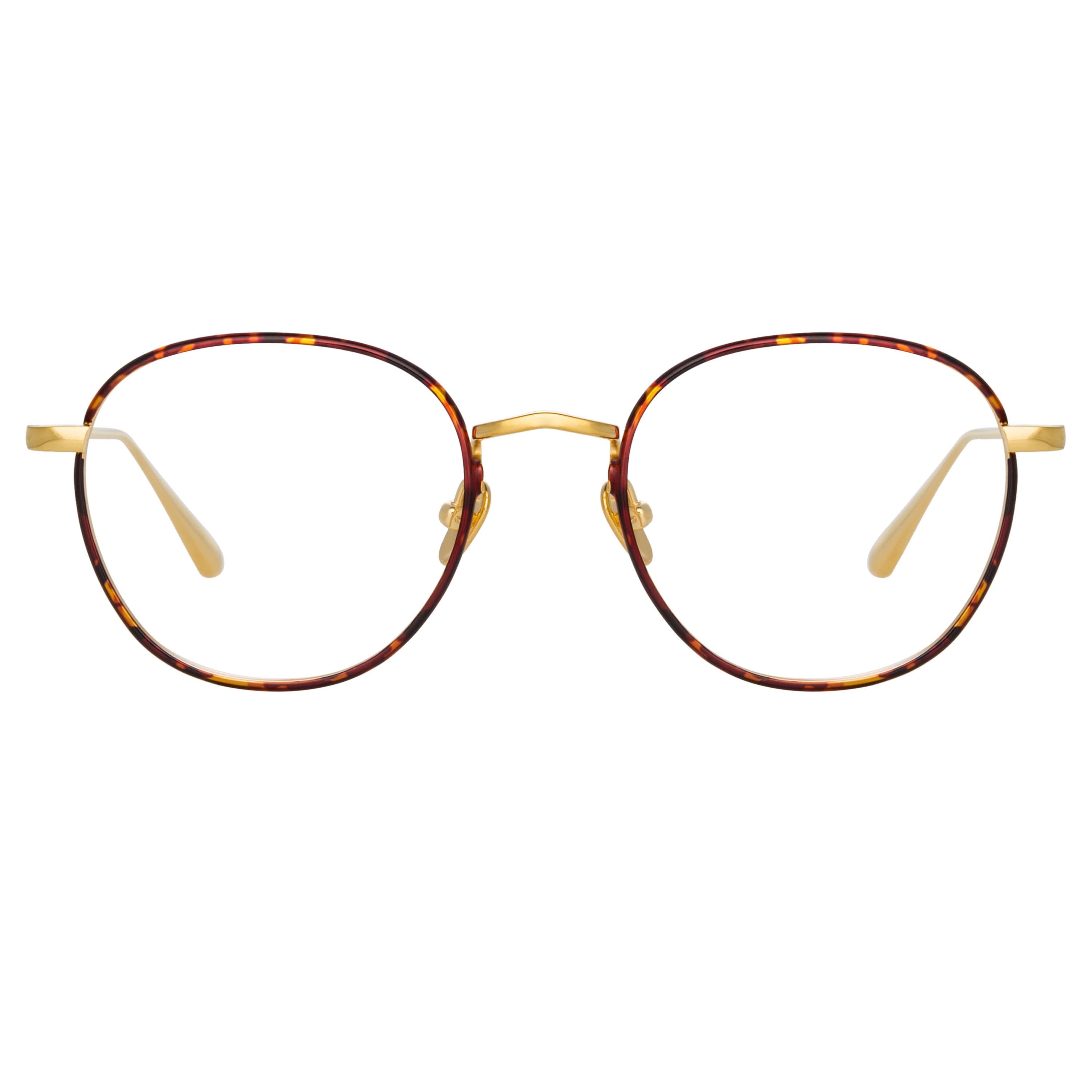 Color_LFL1233C3OPT - Jules Oval Optical Frame in Yellow Gold and Tortoiseshell