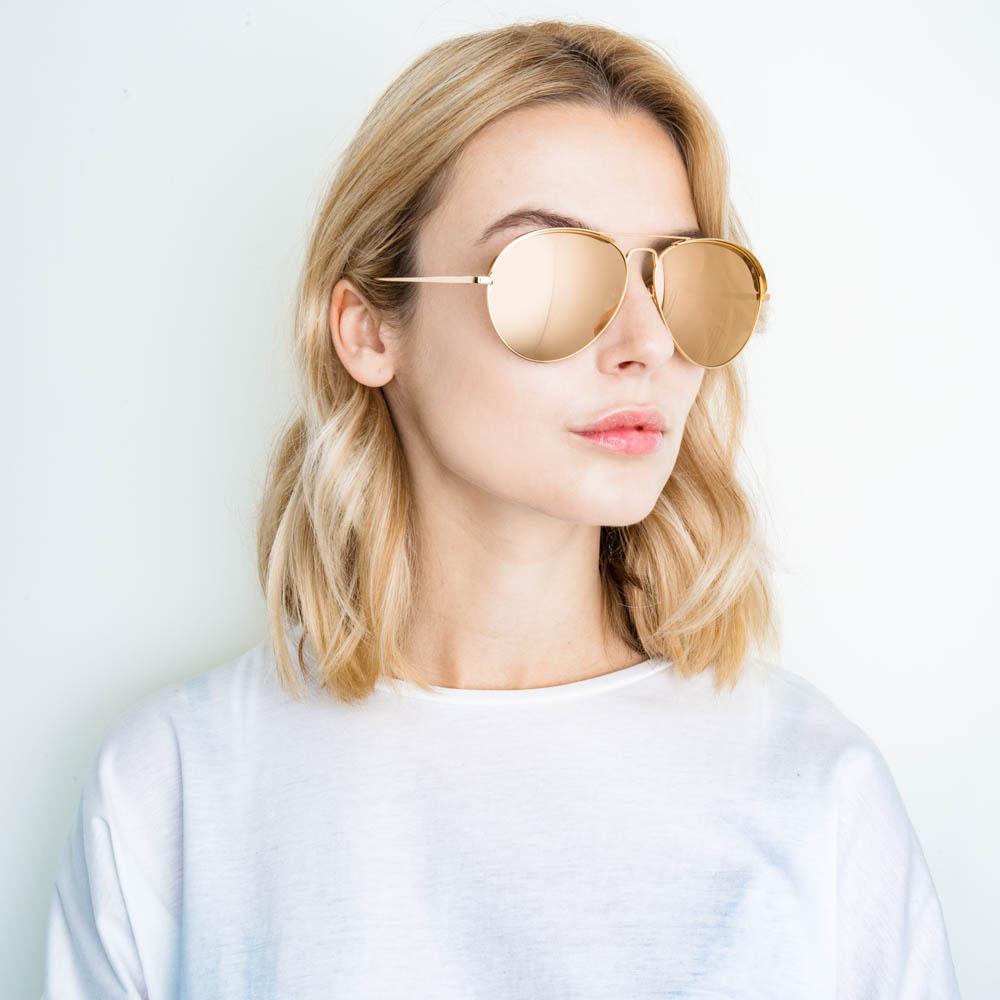 Color_LFL594C1SUN - Linda Farrow 594 C1 Aviator Sunglasses