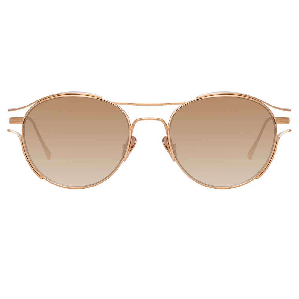 Color_LFL944C5SUN - Linda Farrow Cradle C5 ROSE GOLD/ MOCHA GRAD Oval Sunglasses