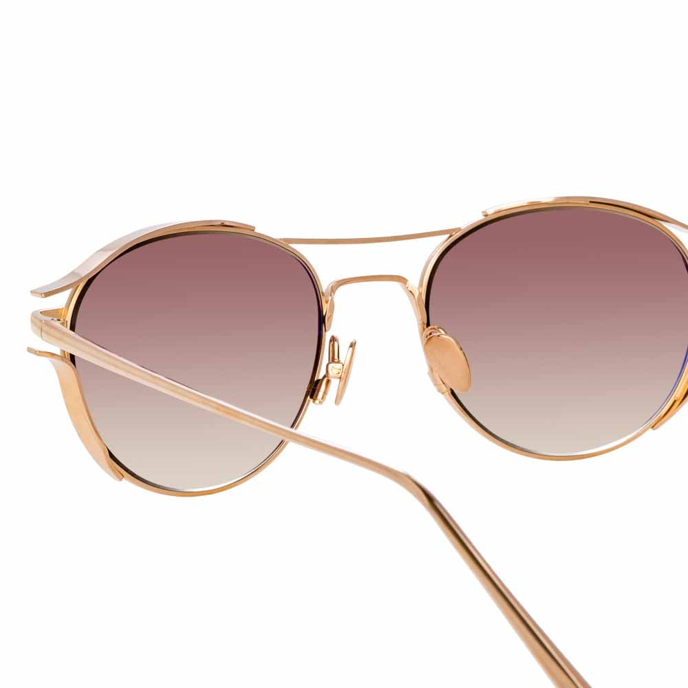 Color_LFL944C5SUN - Linda Farrow Cradle C5 ROSE GOLD/ MOCHA GRAD Oval Sunglasses