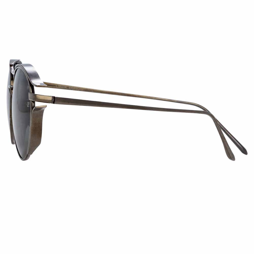 Color_LFL944C6SUN - Linda Farrow Cradle C6 DARK GREY/ DARK GREY Oval Sunglasses