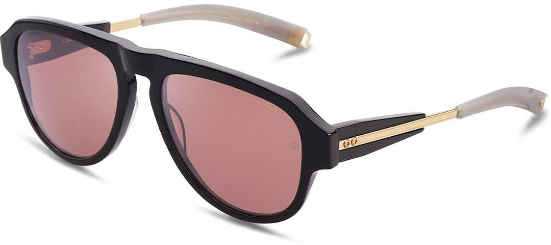 Color_DLS706-A-01 - BLACK - WHITE GOLD - DITA-LAND LENS - BROWN POLARIZED