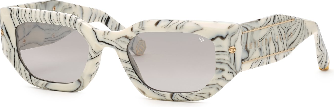 Color_09YL - MARMORIZED IVORY / SMOKE/DEG.MIRROR SILVER