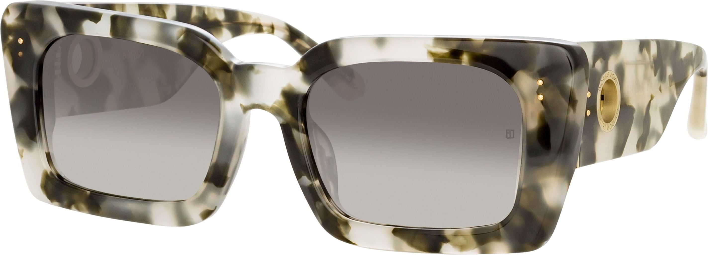 Color_LFL1297C3SUN - Nieve Rectangular Sunglasses in Black and Grey Tortoiseshell