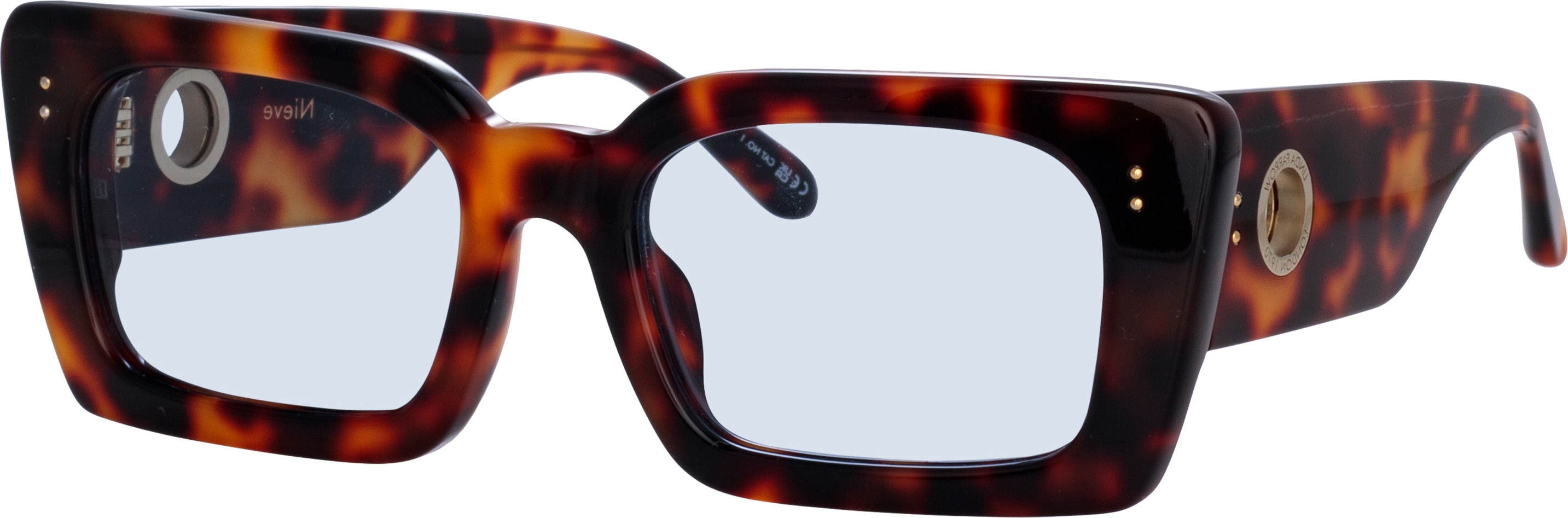 Color_LFL1297C6SUN - Nieve Rectangular Sunglasses in Tortoiseshell and Blue