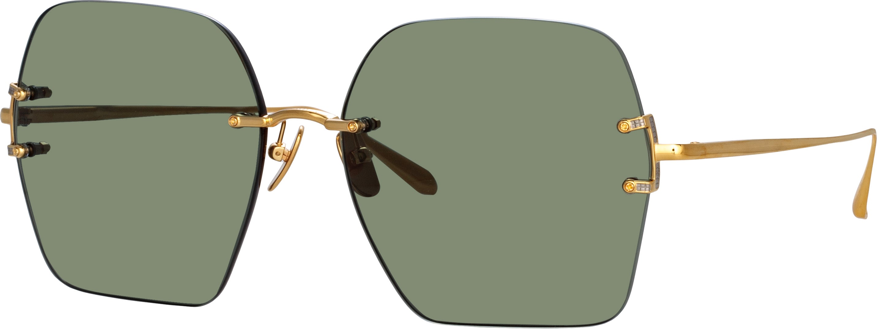 Color_LFL1395C2SUN - Carina Oversized Sunglasses in Yellow Gold / Green