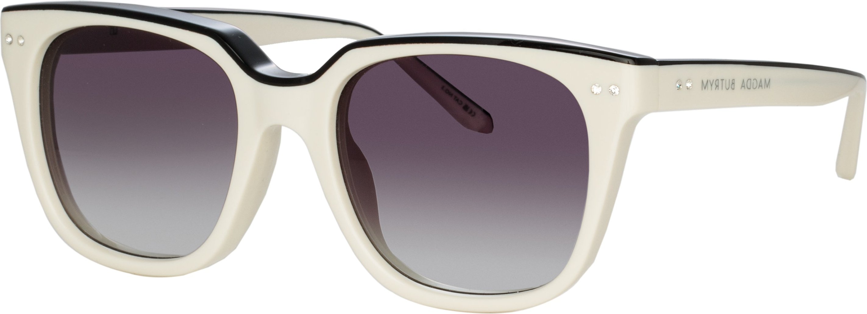 Color_MAGDA17C3SUN - Magda Butrym D-Frame Sunglasses in White and Black