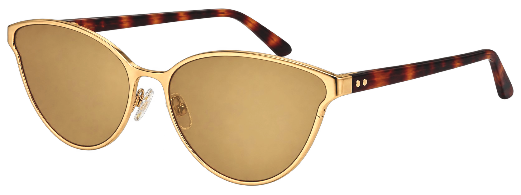 Color_LFL162C7SUN - Cat Eye Sunglasses in Yellow Gold and Tortoiseshell